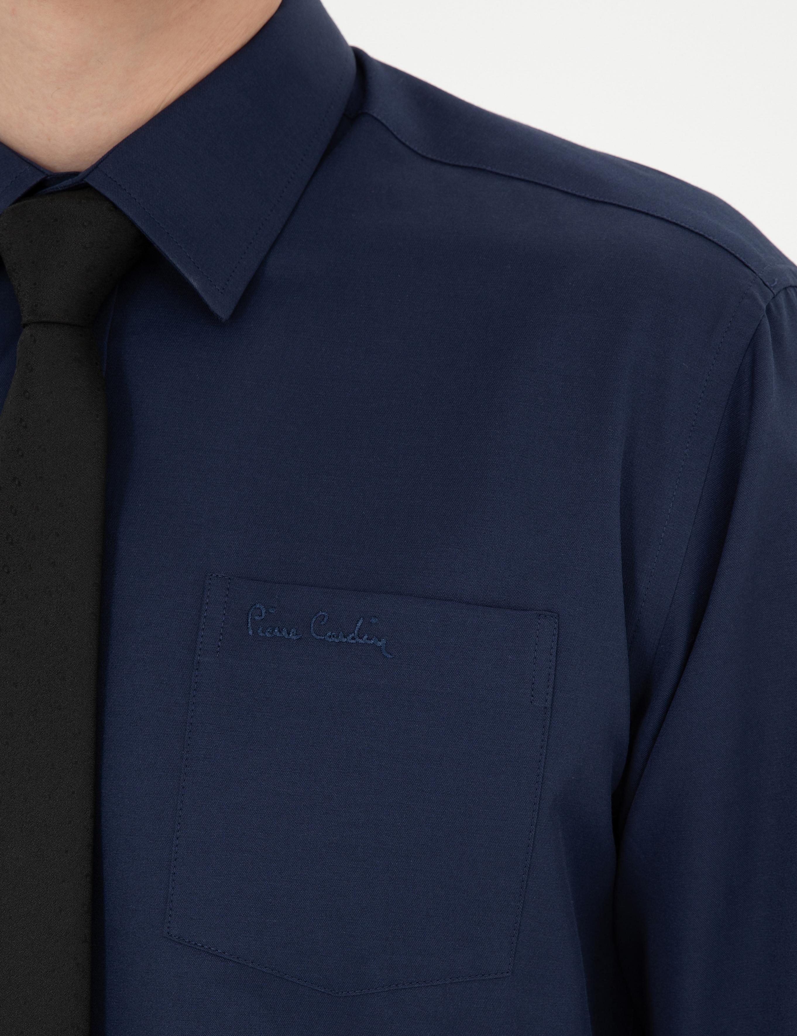 Lacivert Regular Fit Uzun Kollu Klasik Gömlek