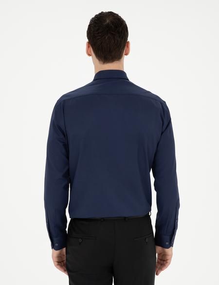 Lacivert Regular Fit Uzun Kollu Klasik Gömlek - 50223108032