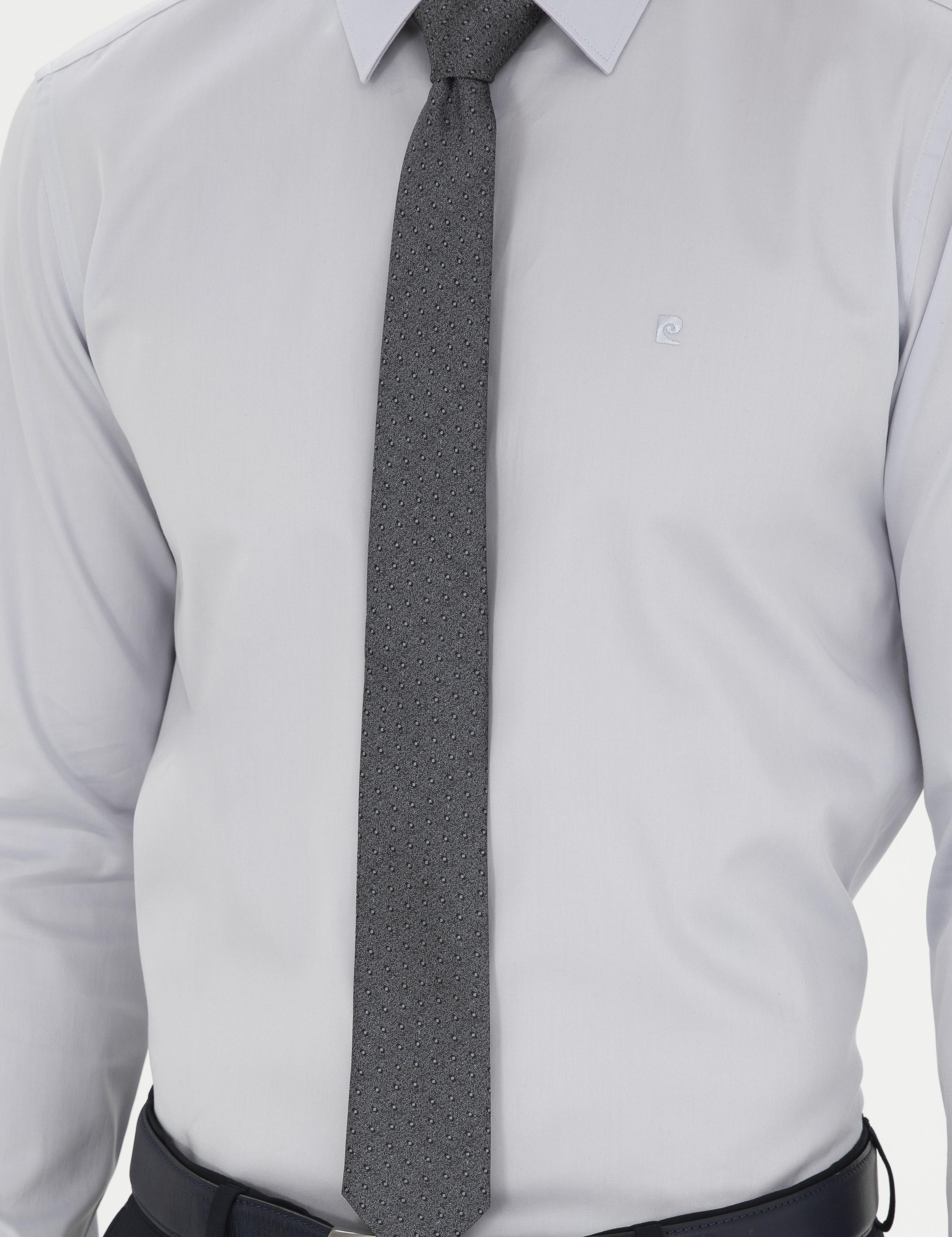 Gri Slim Fit Uzun Kollu Basic Gömlek