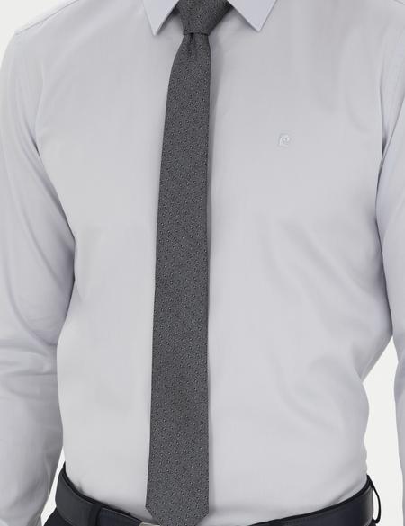 Gri Slim Fit Uzun Kollu Basic Gömlek - 50286102052