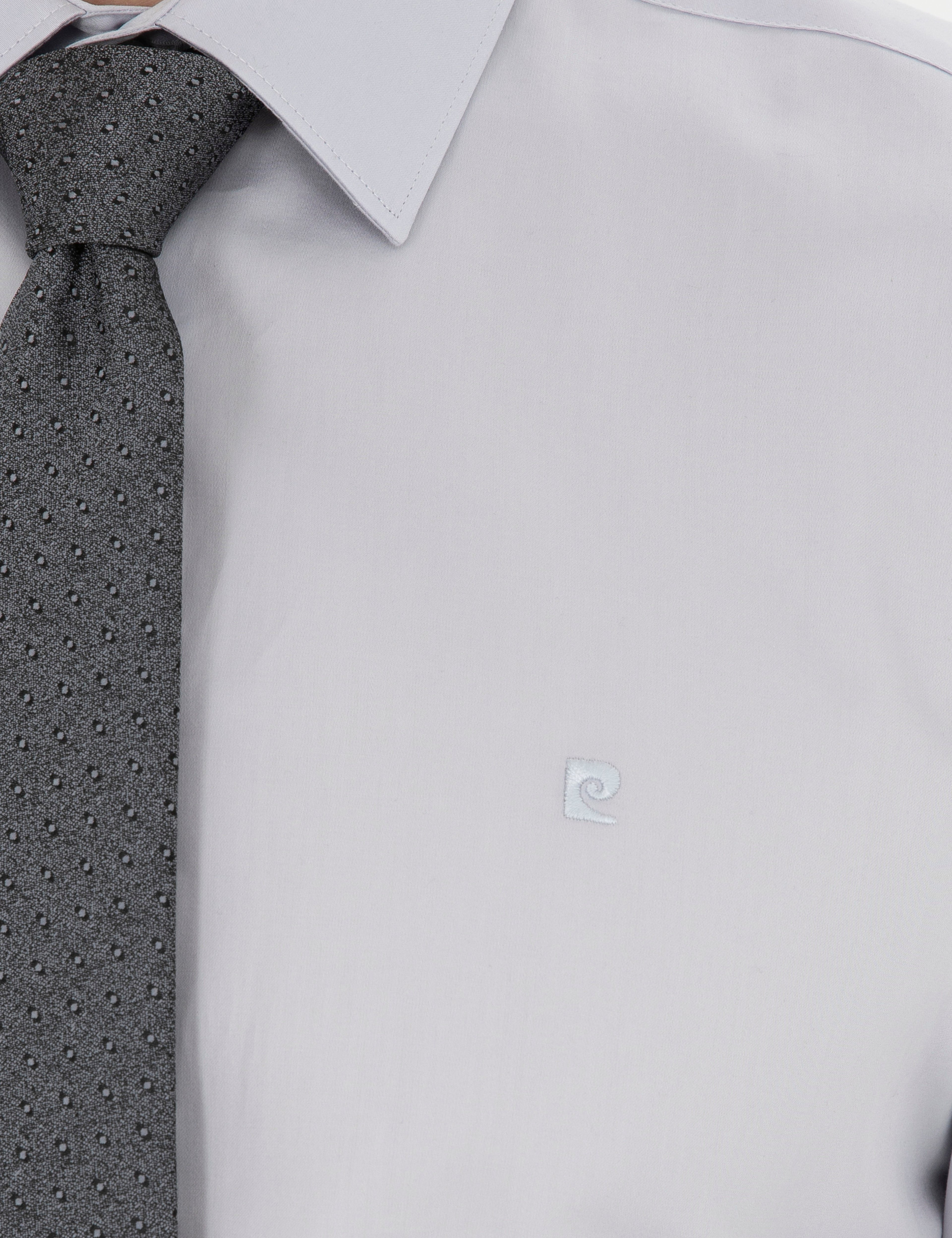 Gri %100 Pamuk Slim Fit Uzun Kollu Basic Gömlek