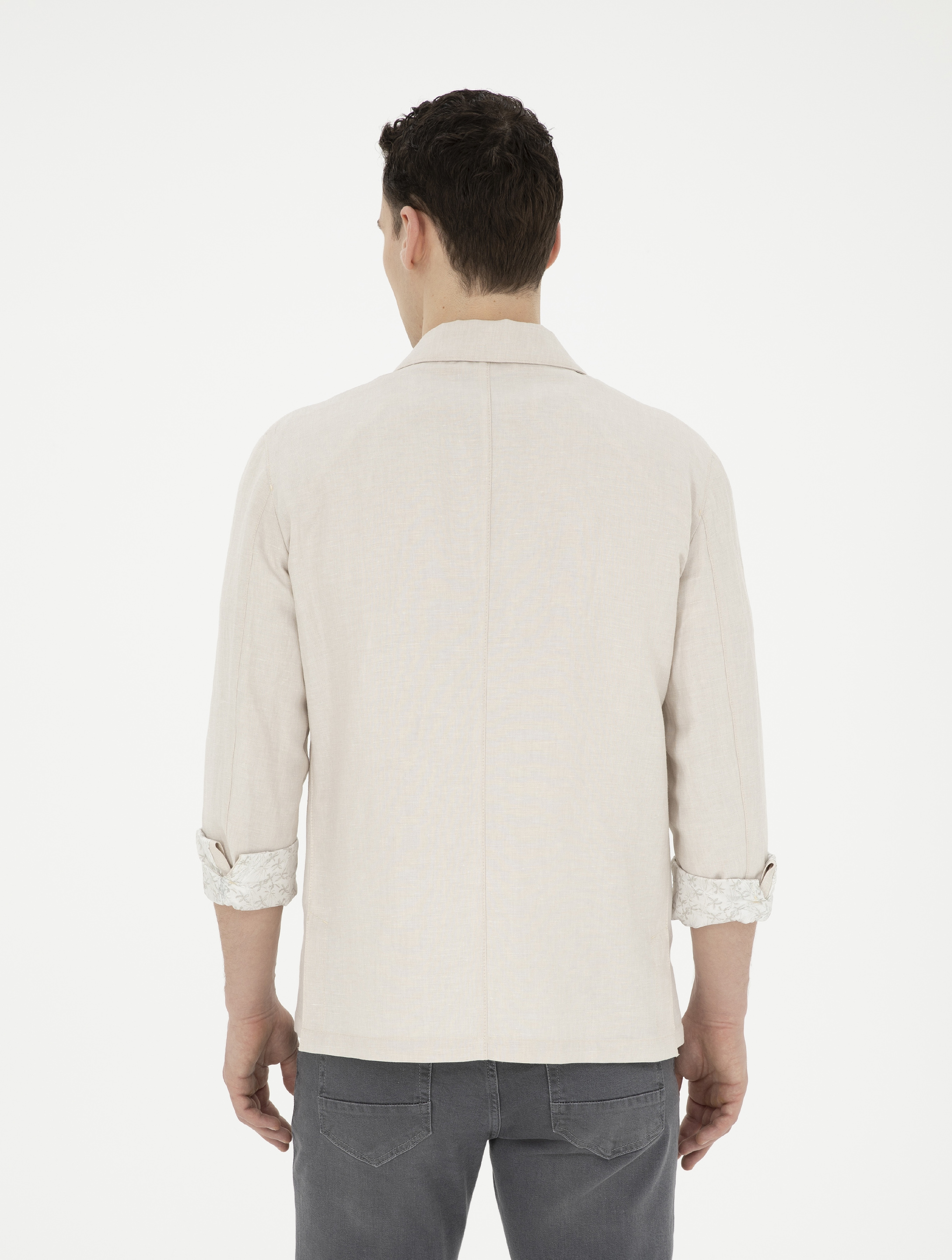 Bej Regular Fit Ceket - Image 5