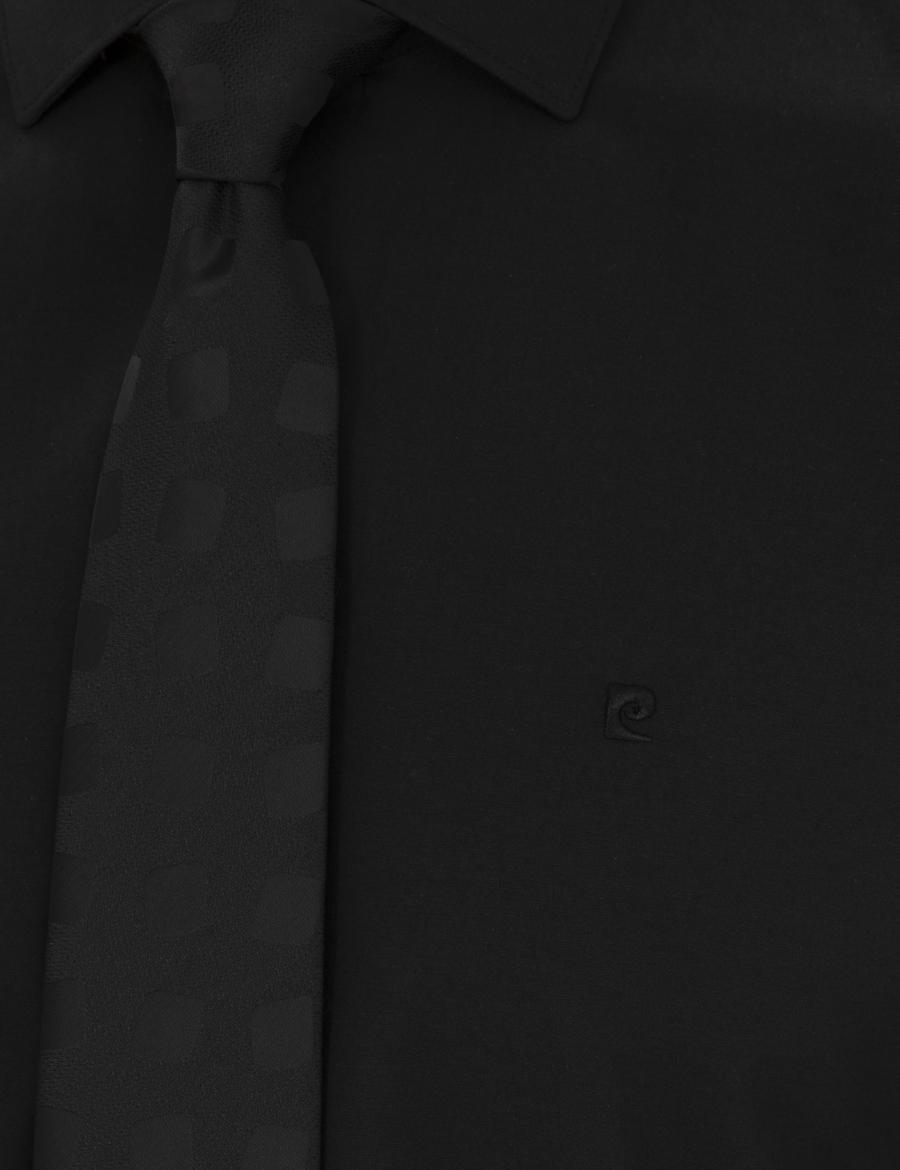 Siyah Slim Fit Uzun Kollu Basic Gömlek