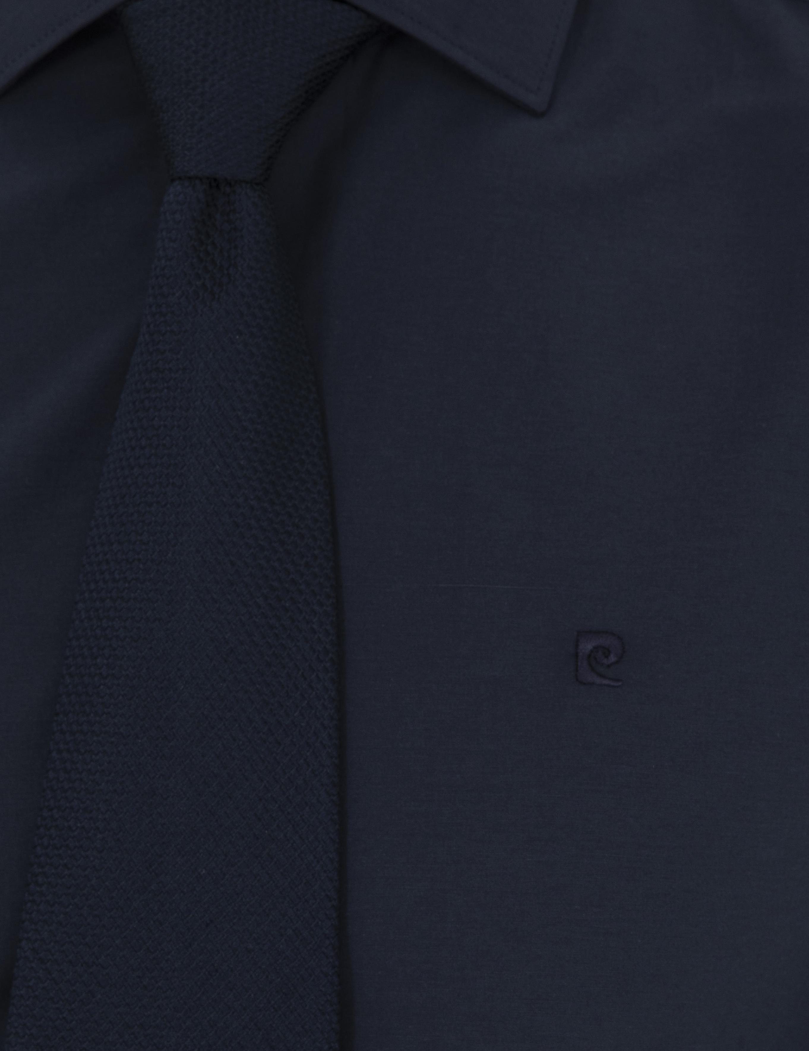 Lacivert Slim Fit Uzun Kollu Basic Gömlek