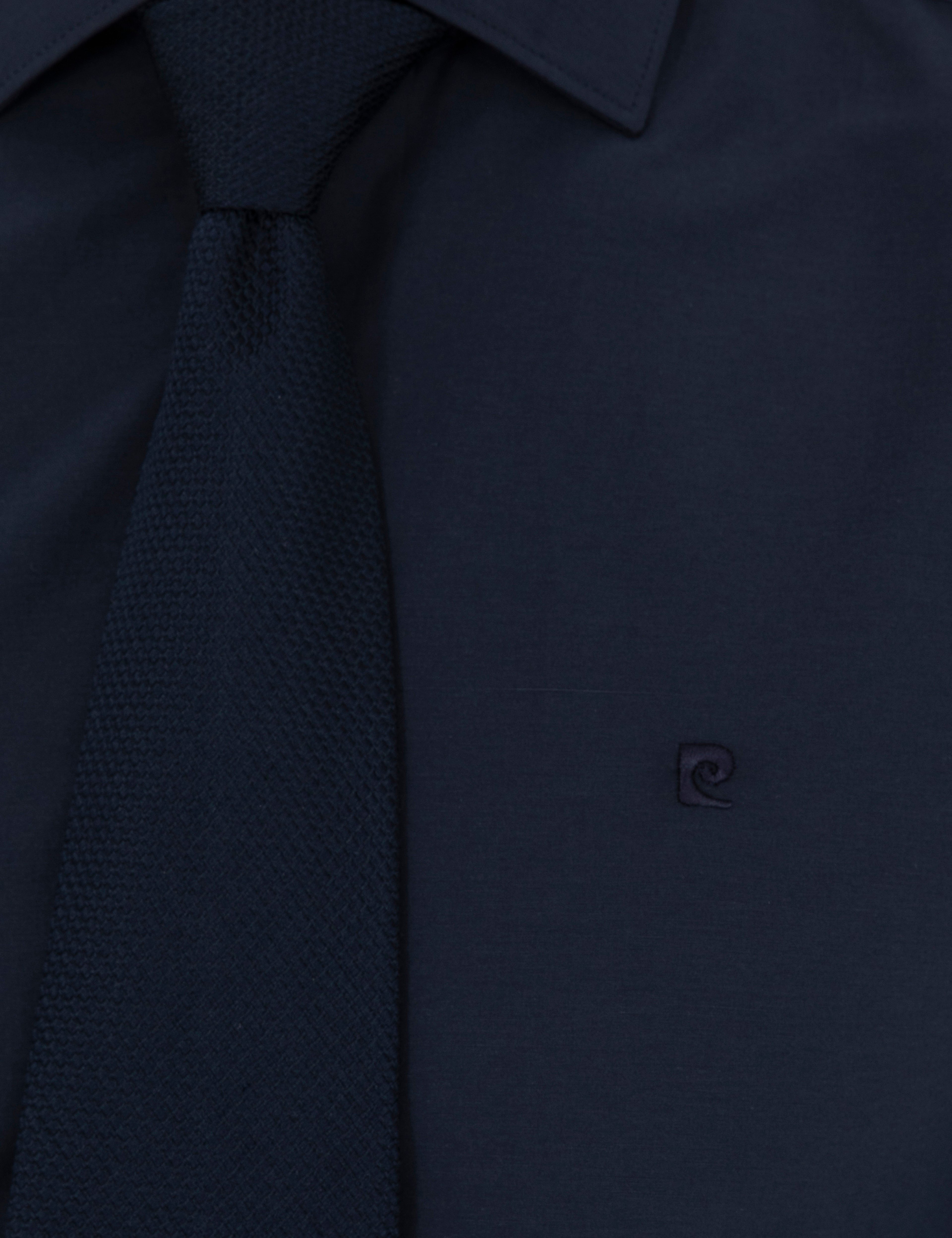 Lacivert Slim Fit Uzun Kollu Basic Gömlek