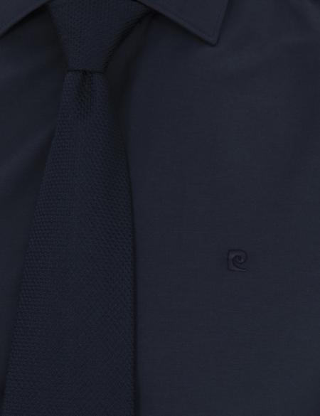 Lacivert Slim Fit Uzun Kollu Basic Gömlek - 50285562043