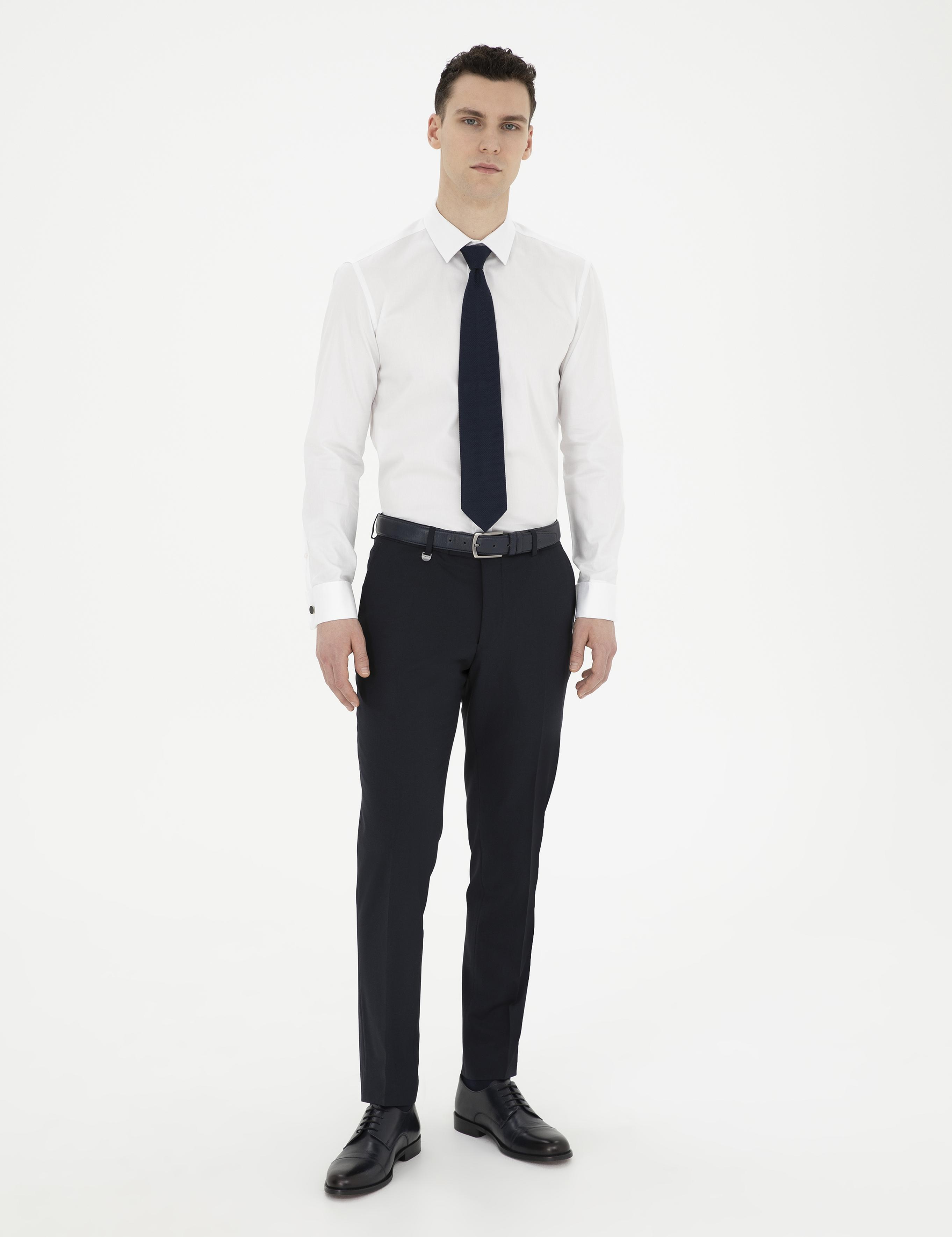 Lacivert Slim Fit Kumaş Pantolon