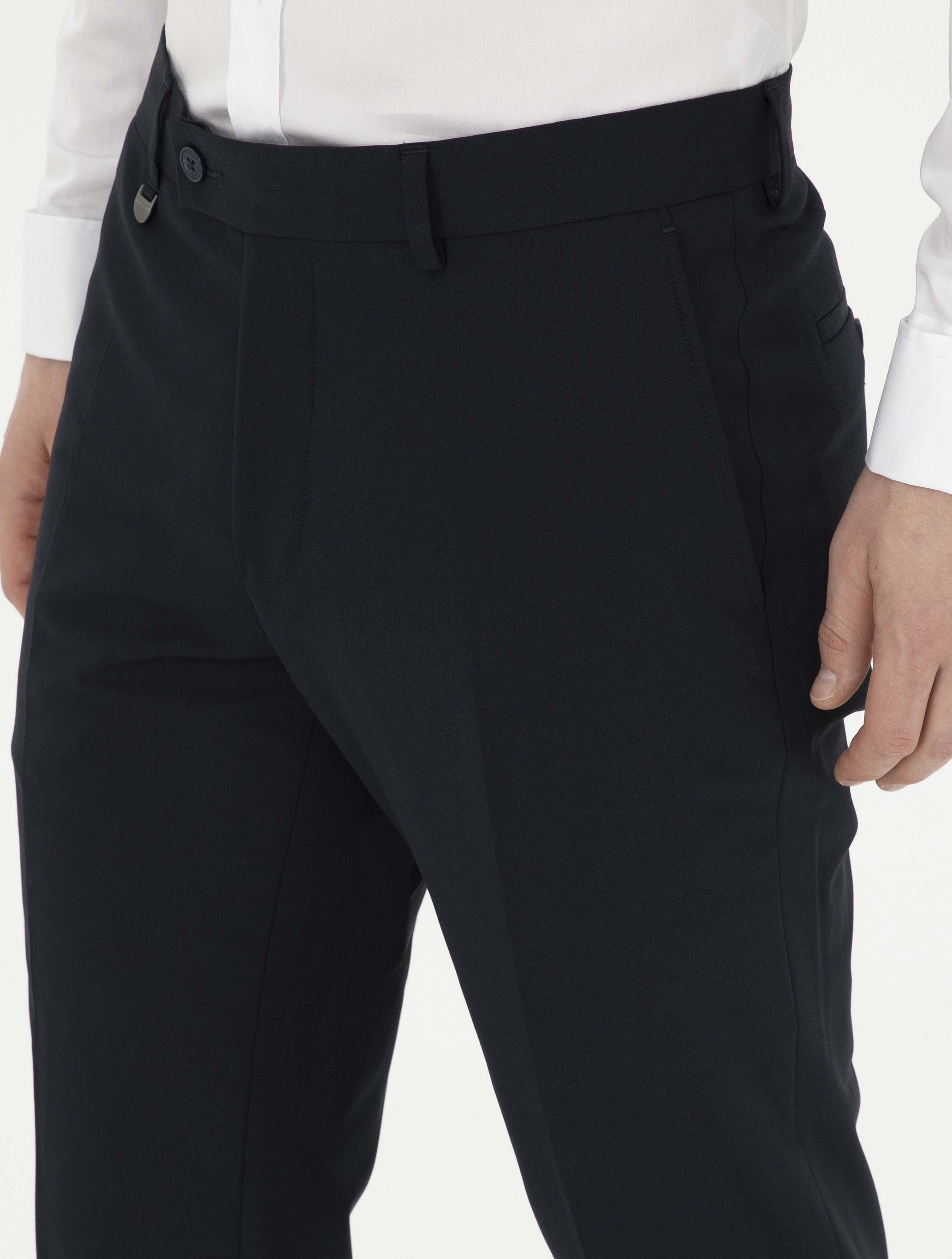 Lacivert Slim Fit Kumaş Pantolon - Image 6