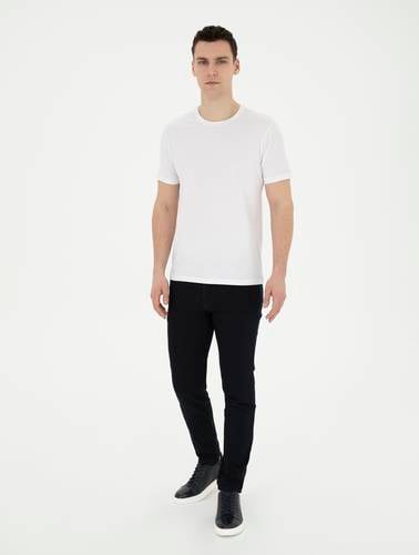 Beyaz Slim Fit Basic Tişört