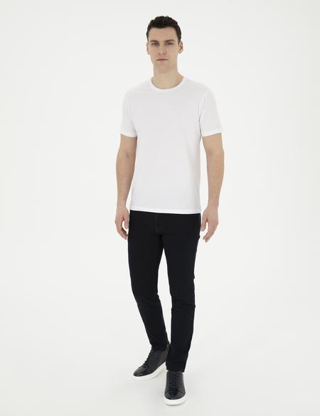 Beyaz Slim Fit Basic Tişört - 50280751001
