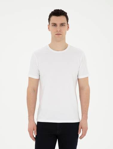 Beyaz Slim Fit Basic Tişört