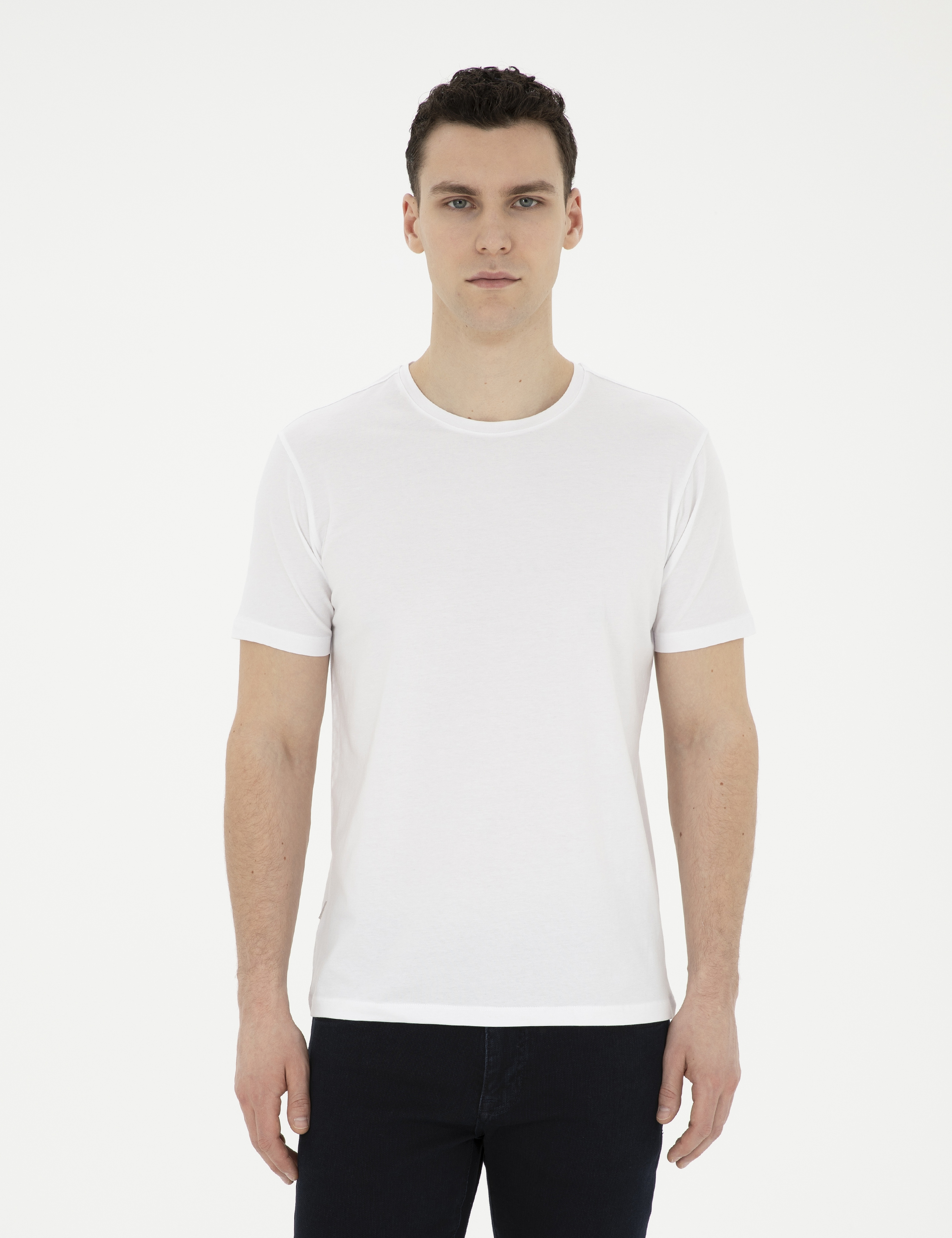 Beyaz Slim Fit Basic Tişört