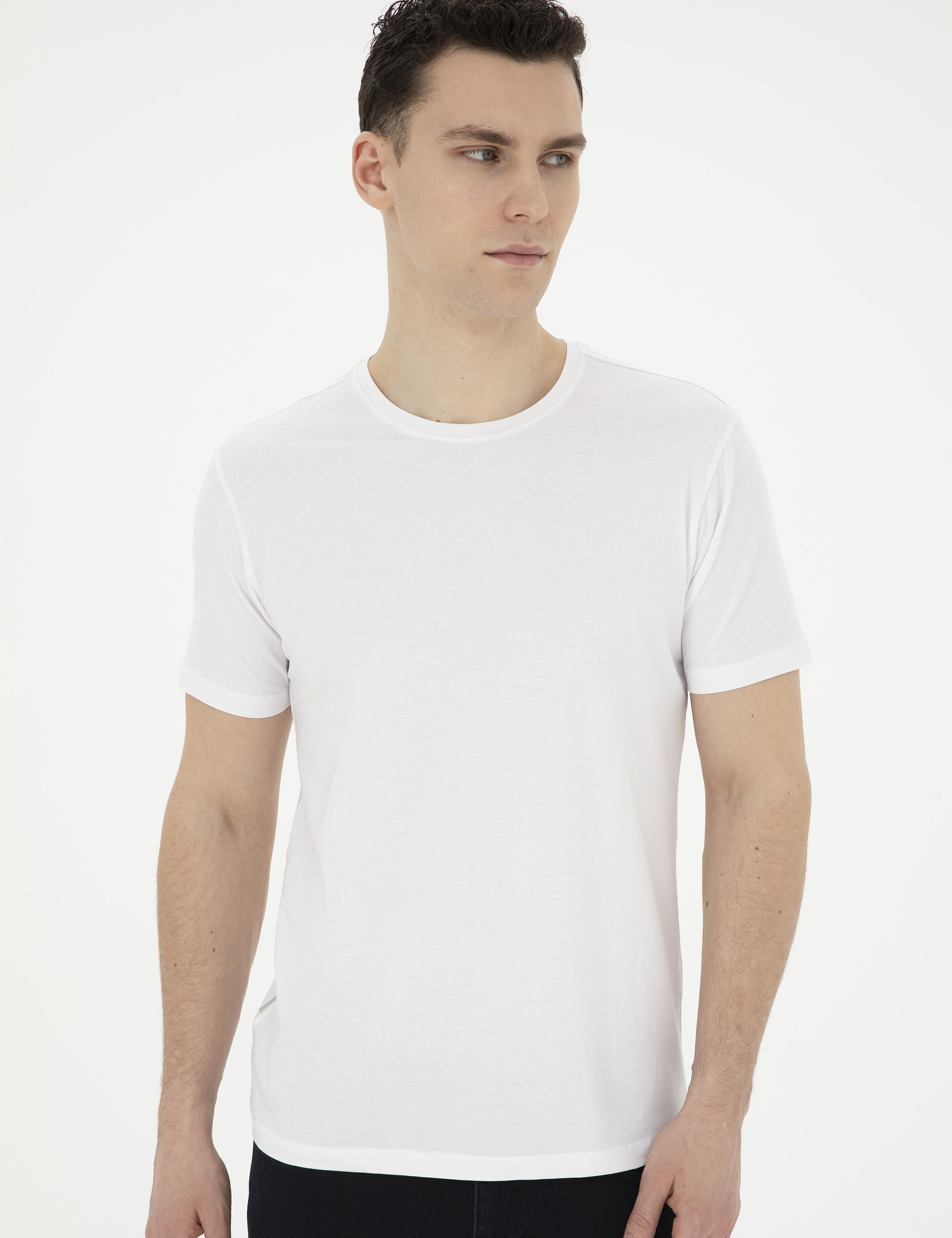 Beyaz Slim Fit Basic Tişört