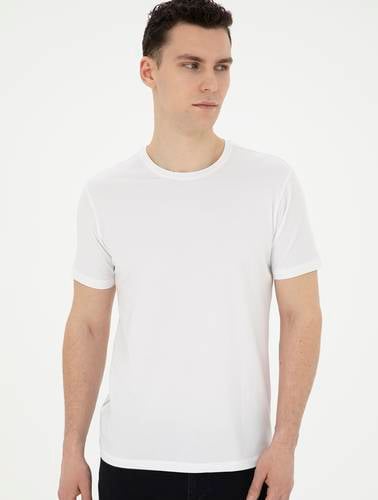 Beyaz Slim Fit Basic Tişört