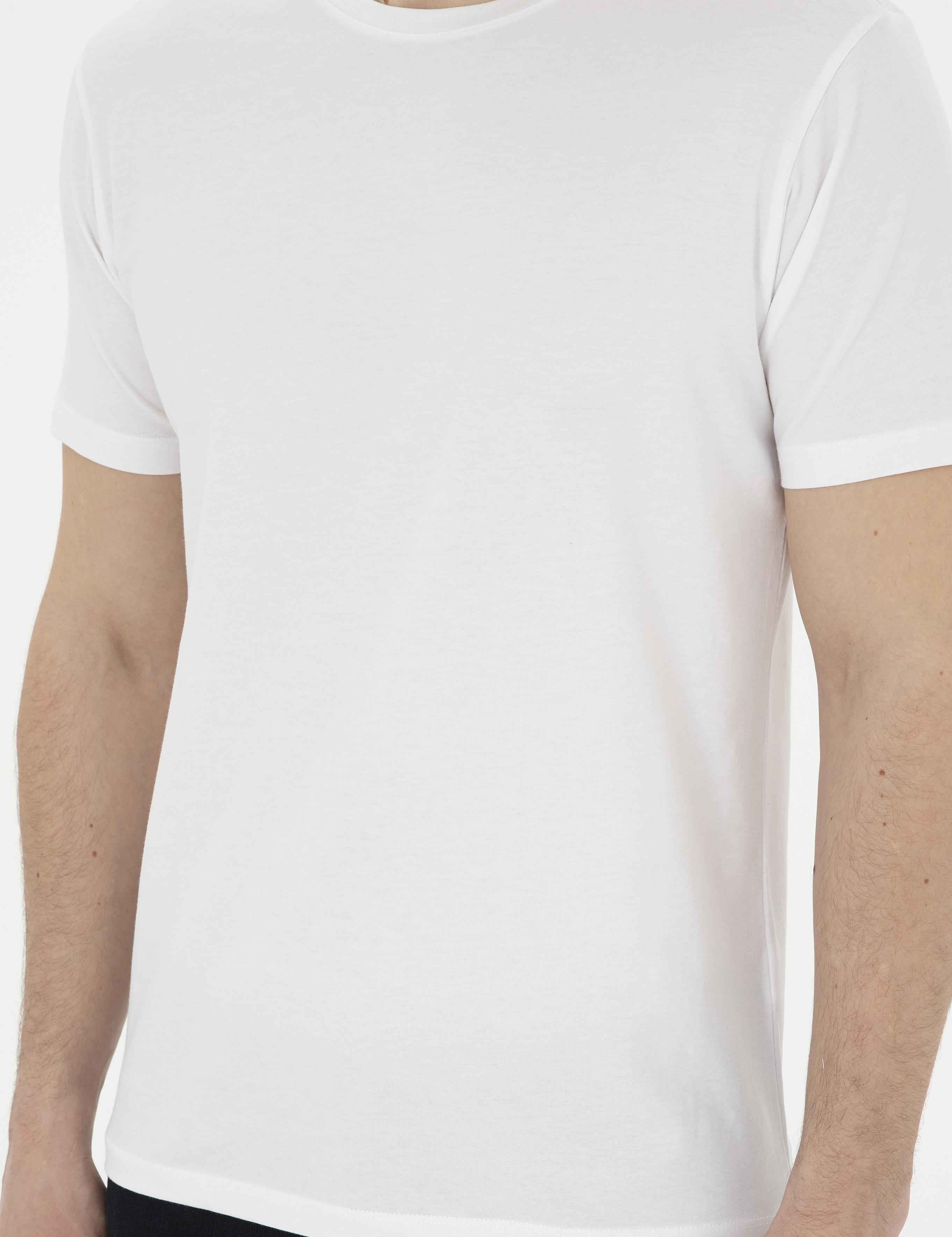 Beyaz Slim Fit Basic Tişört