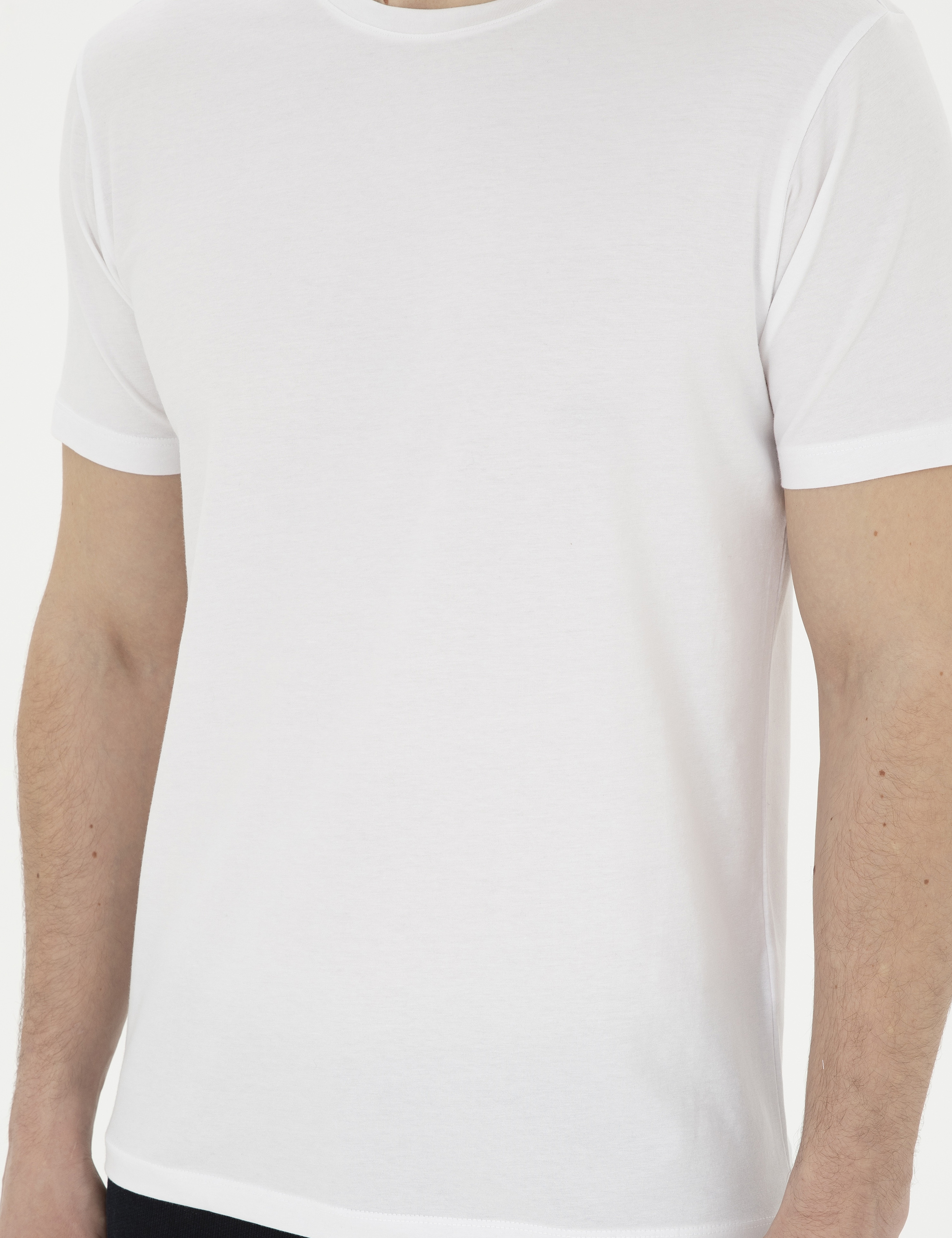 Beyaz Slim Fit Basic Tişört