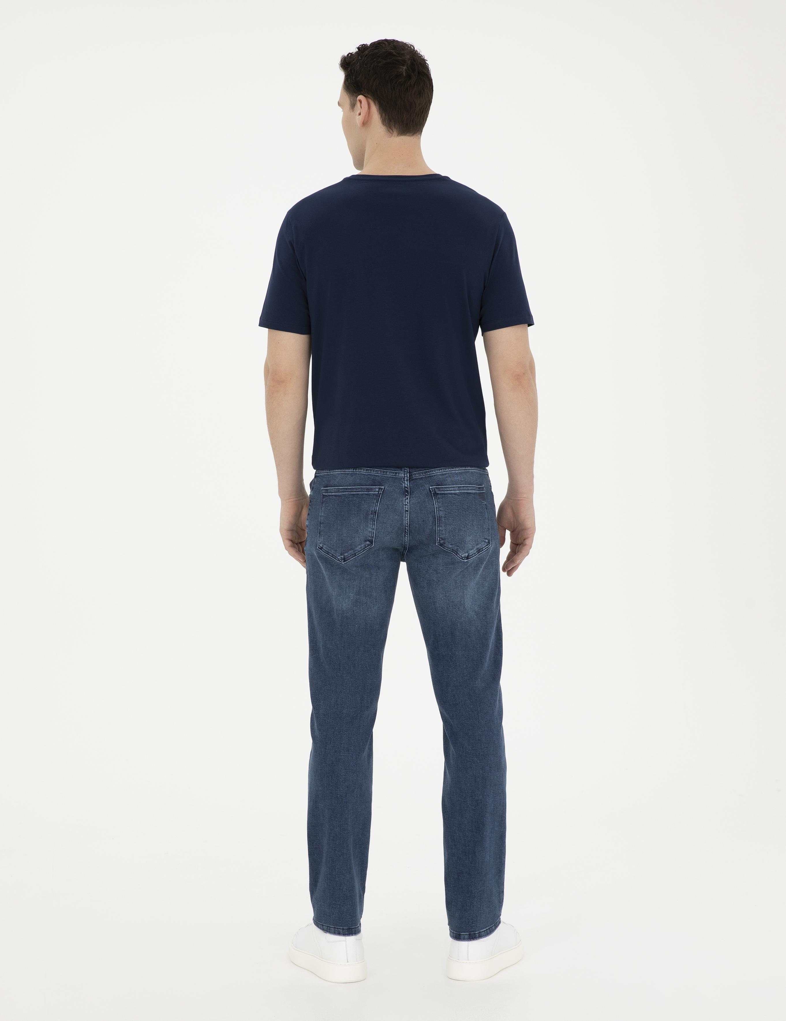 Lacivert Straight Fit Jean Pantolon