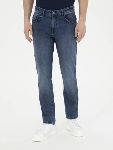 Lacivert Straight Fit Jean Pantolon
