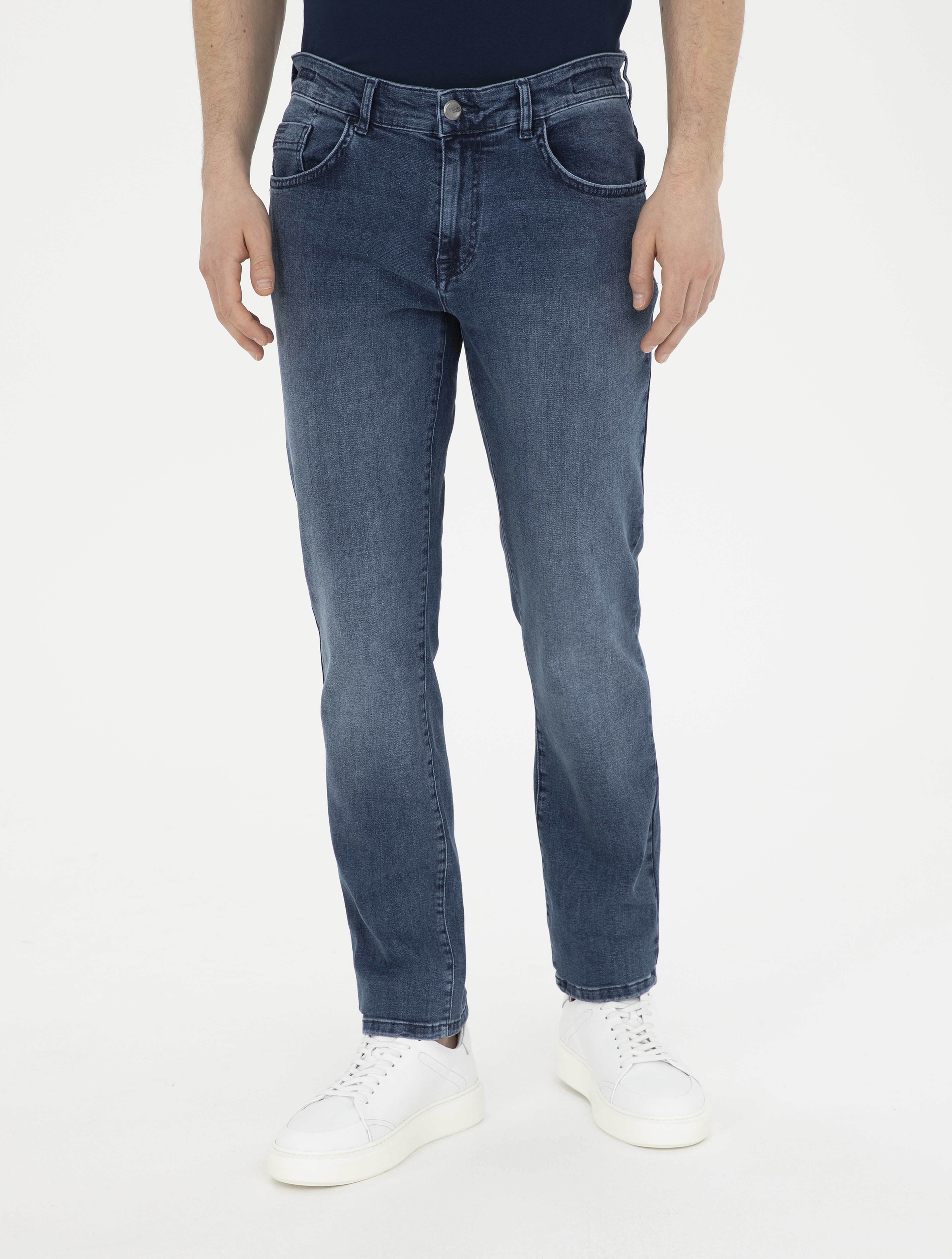 Lacivert Straight Fit Jean Pantolon - Image 2