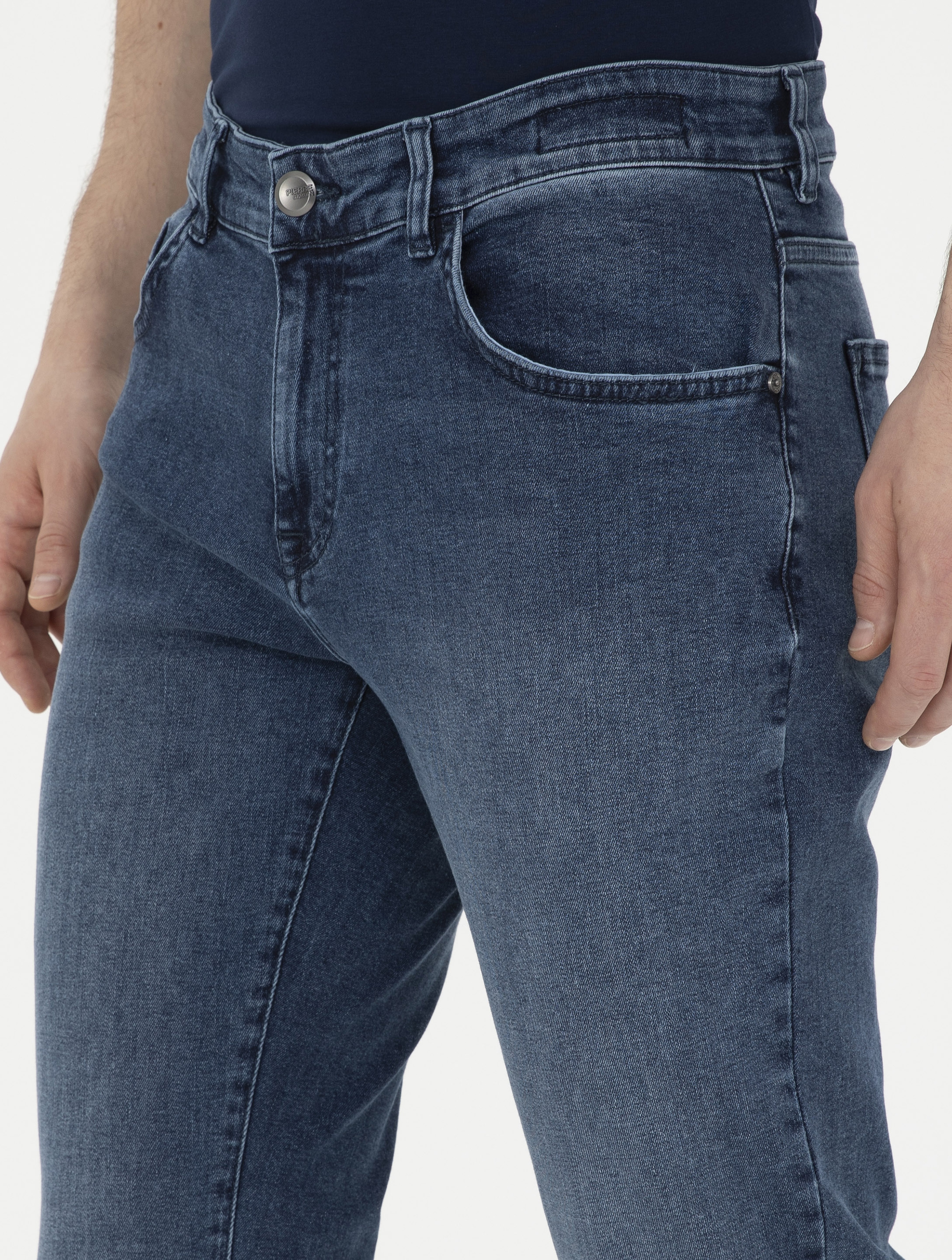 Lacivert Straight Fit Jean Pantolon - Image 6