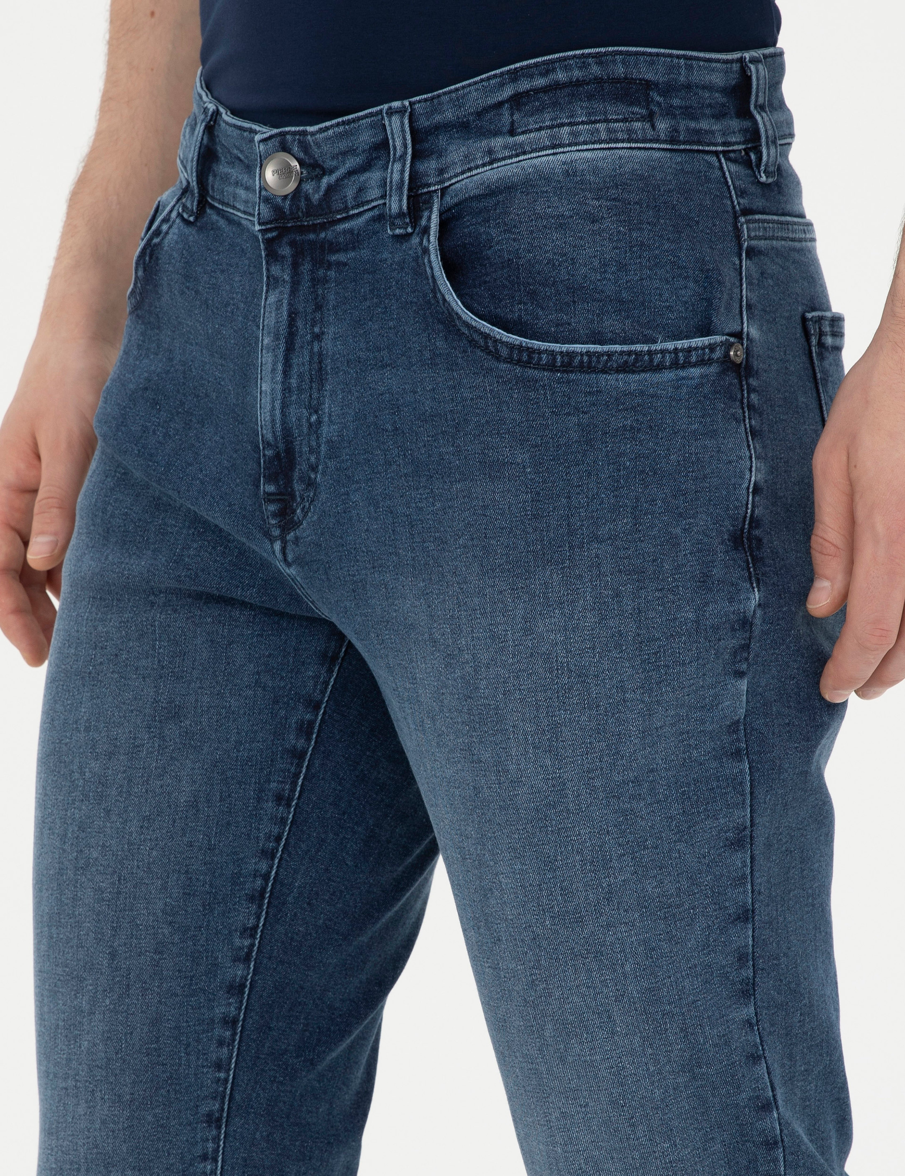 Lacivert Straight Fit Jean Pantolon