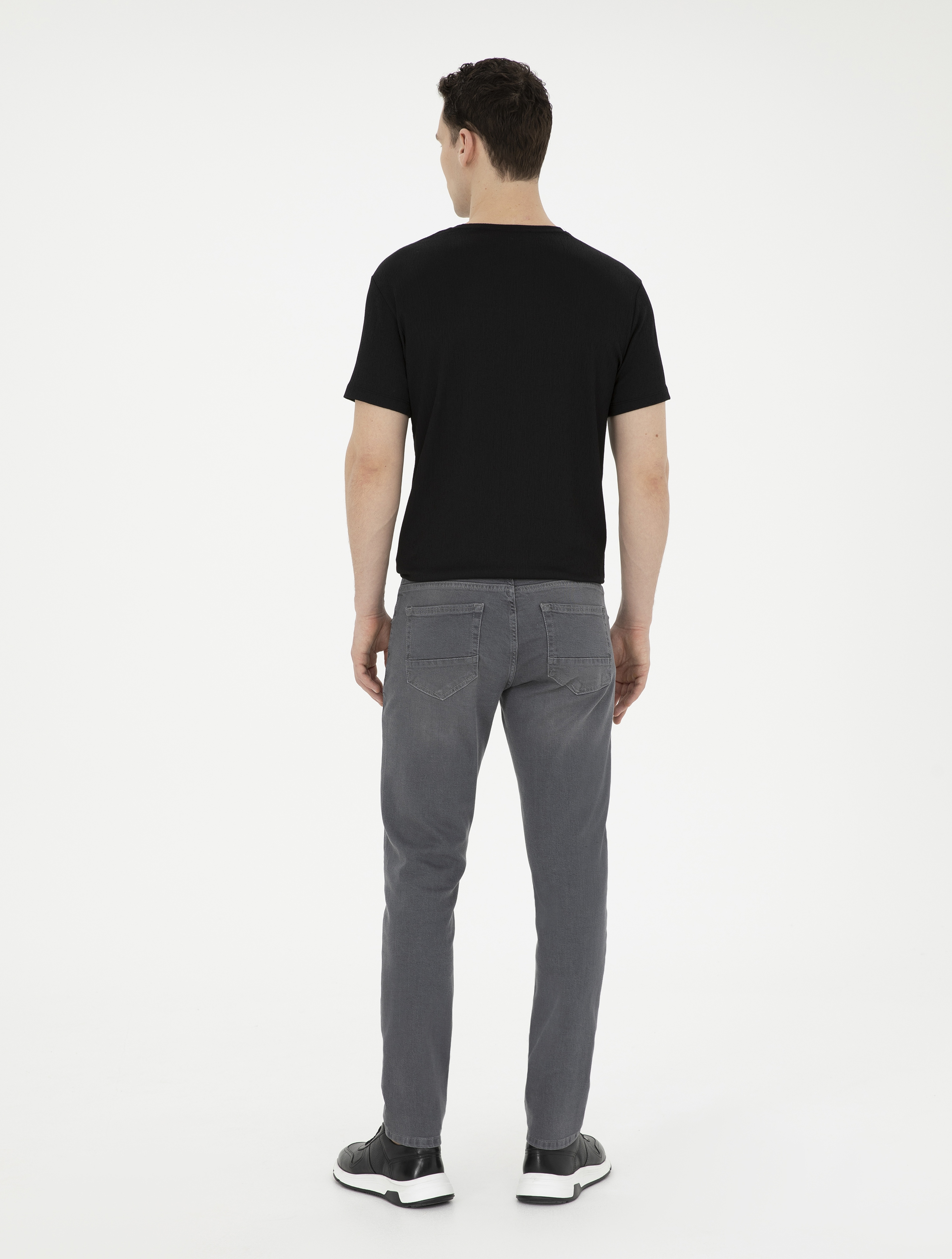 Gri Slim Fit Jean Pantolon - Image 4