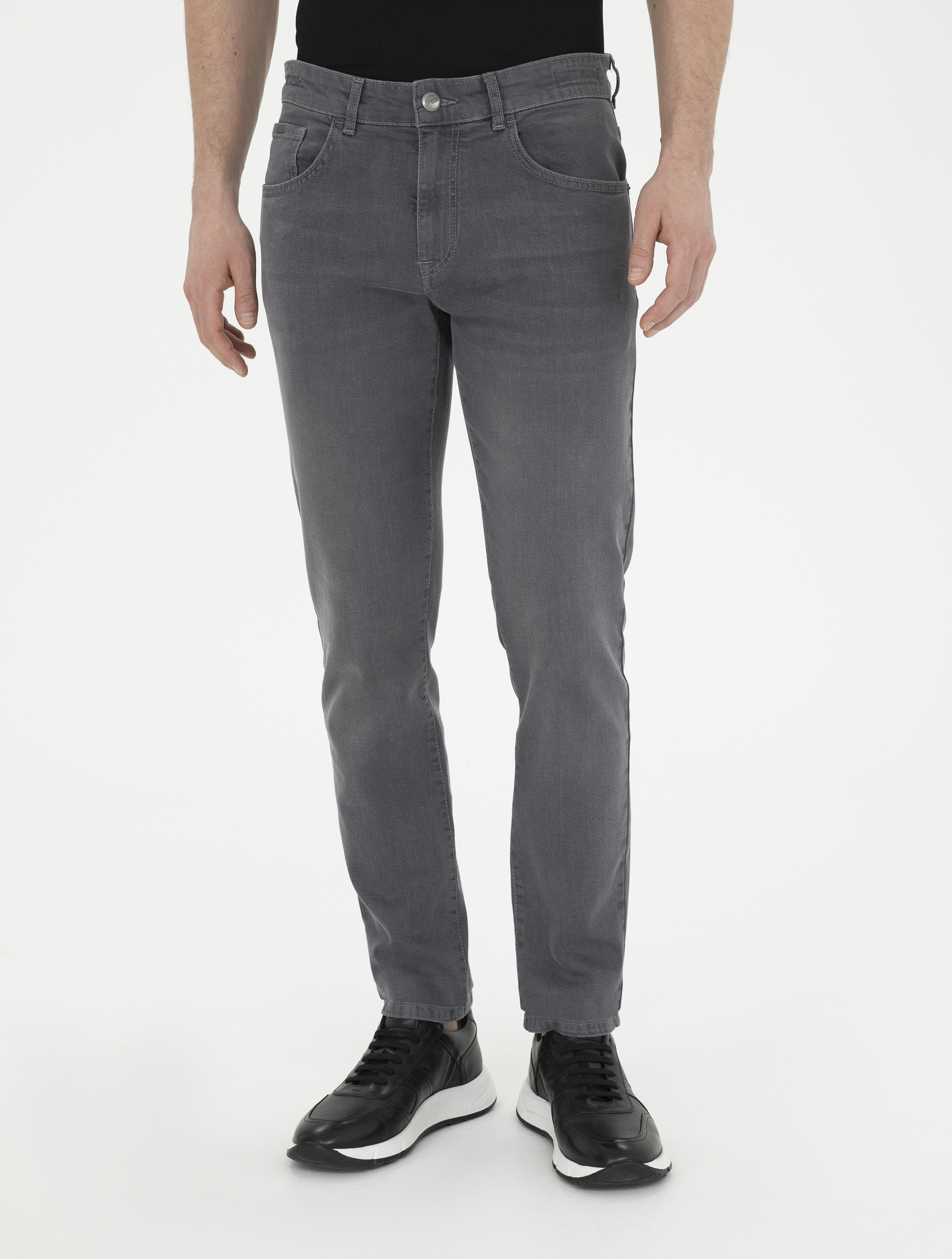 Gri Slim Fit Jean Pantolon - Image 2