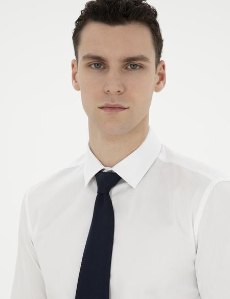 Beyaz Slim Fit Uzun Kollu Basic Gömlek - 50286103001