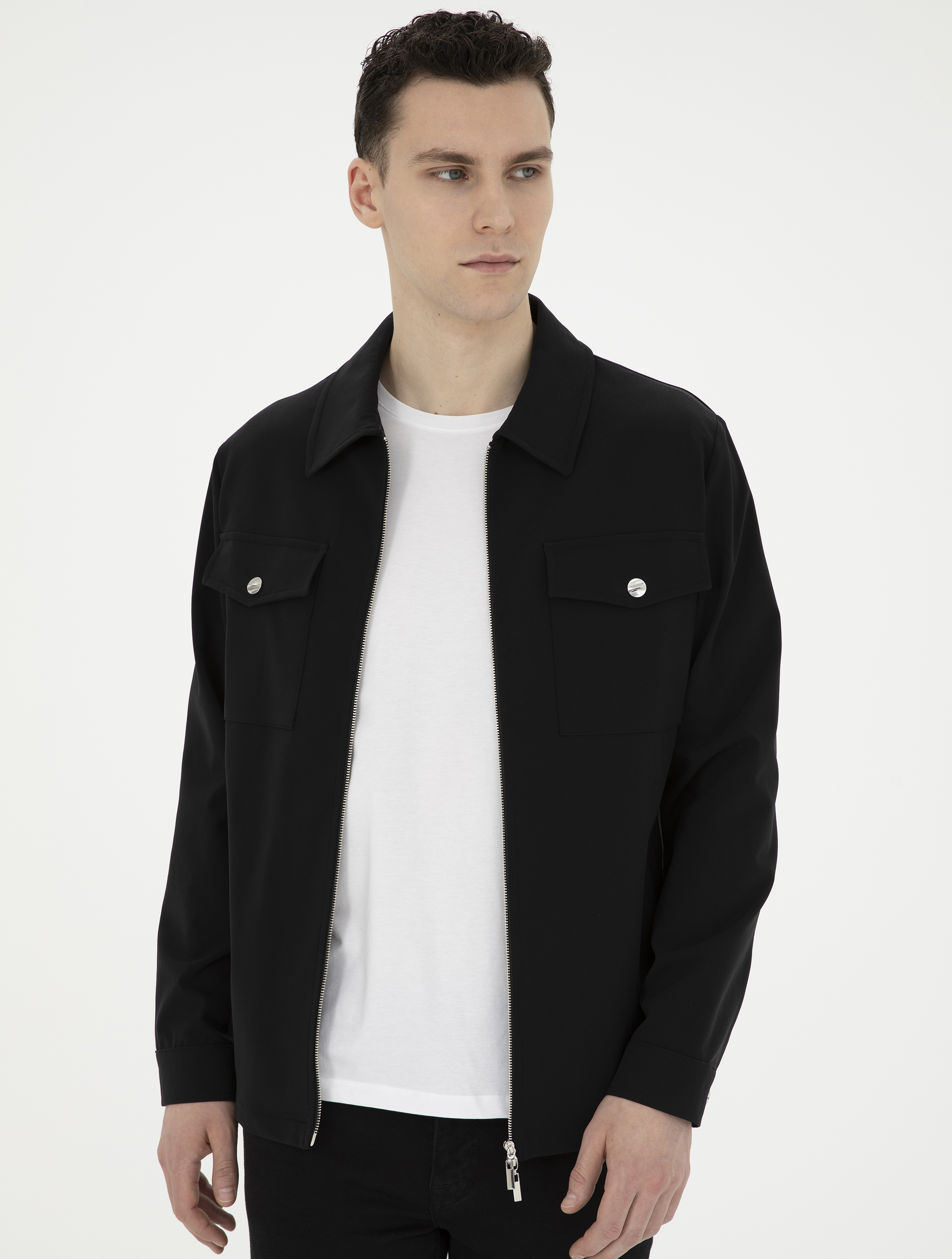 Siyah Regular Fit Ceket - Image 3