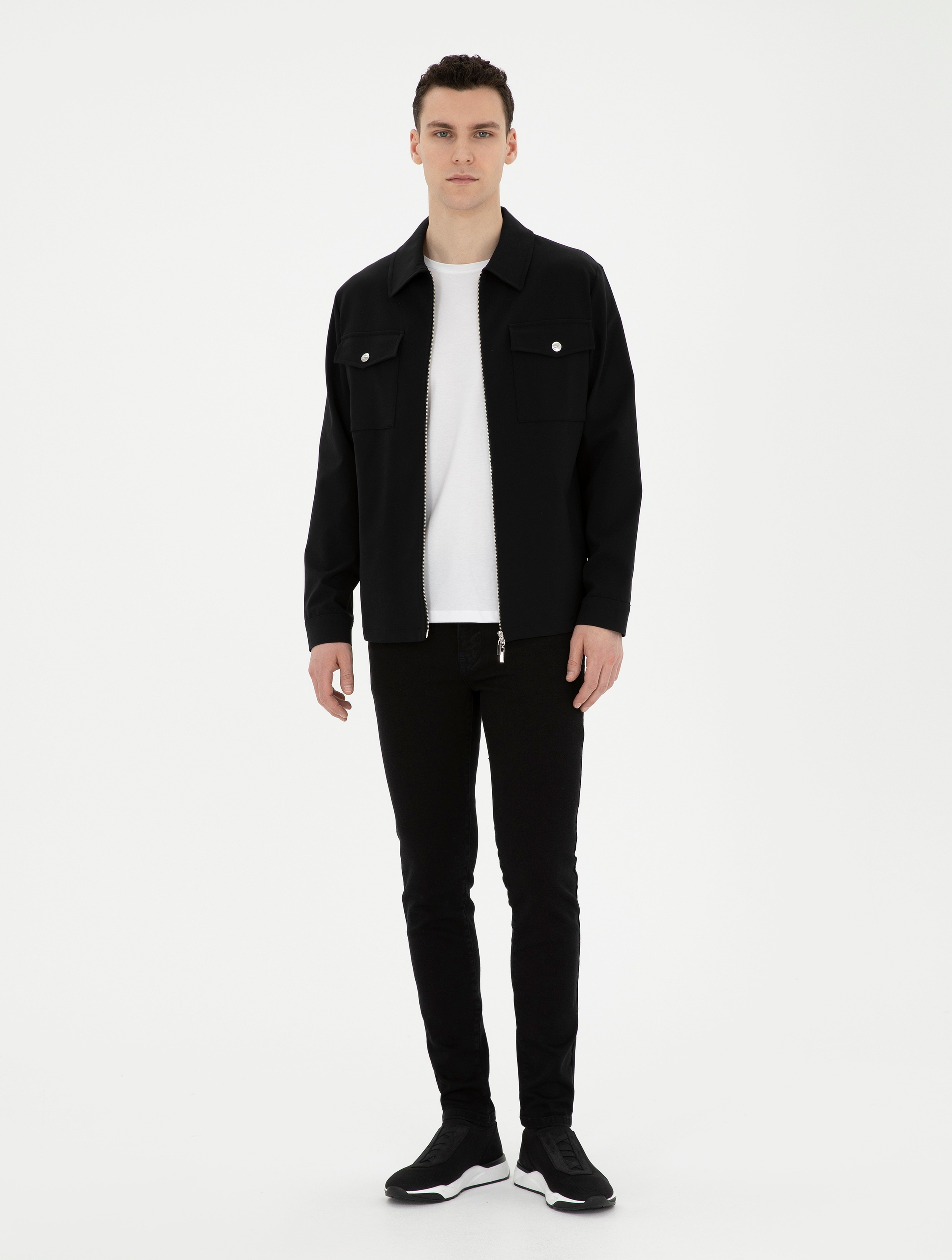 Siyah Regular Fit Ceket - Image 4