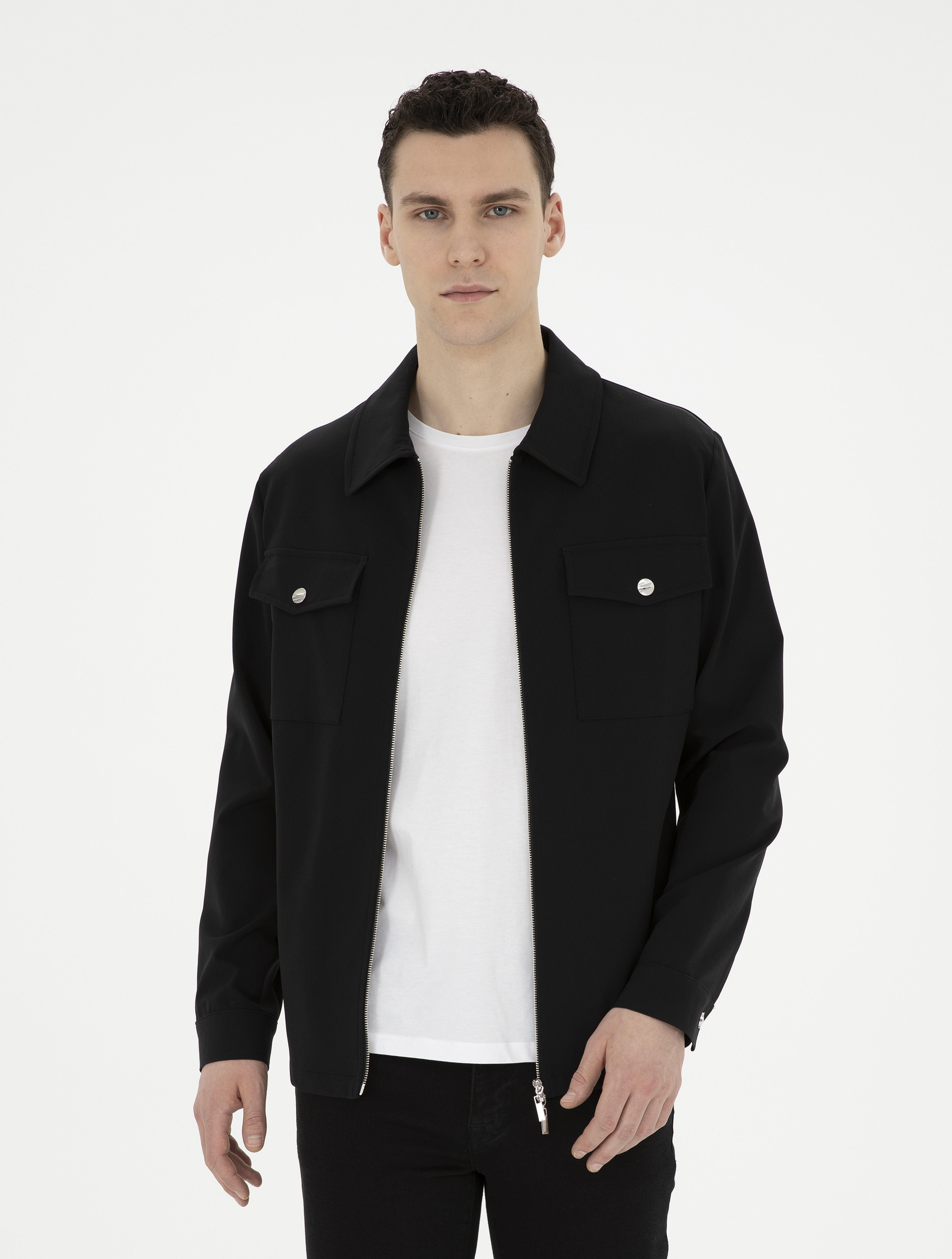 Siyah Regular Fit Ceket - Image 1