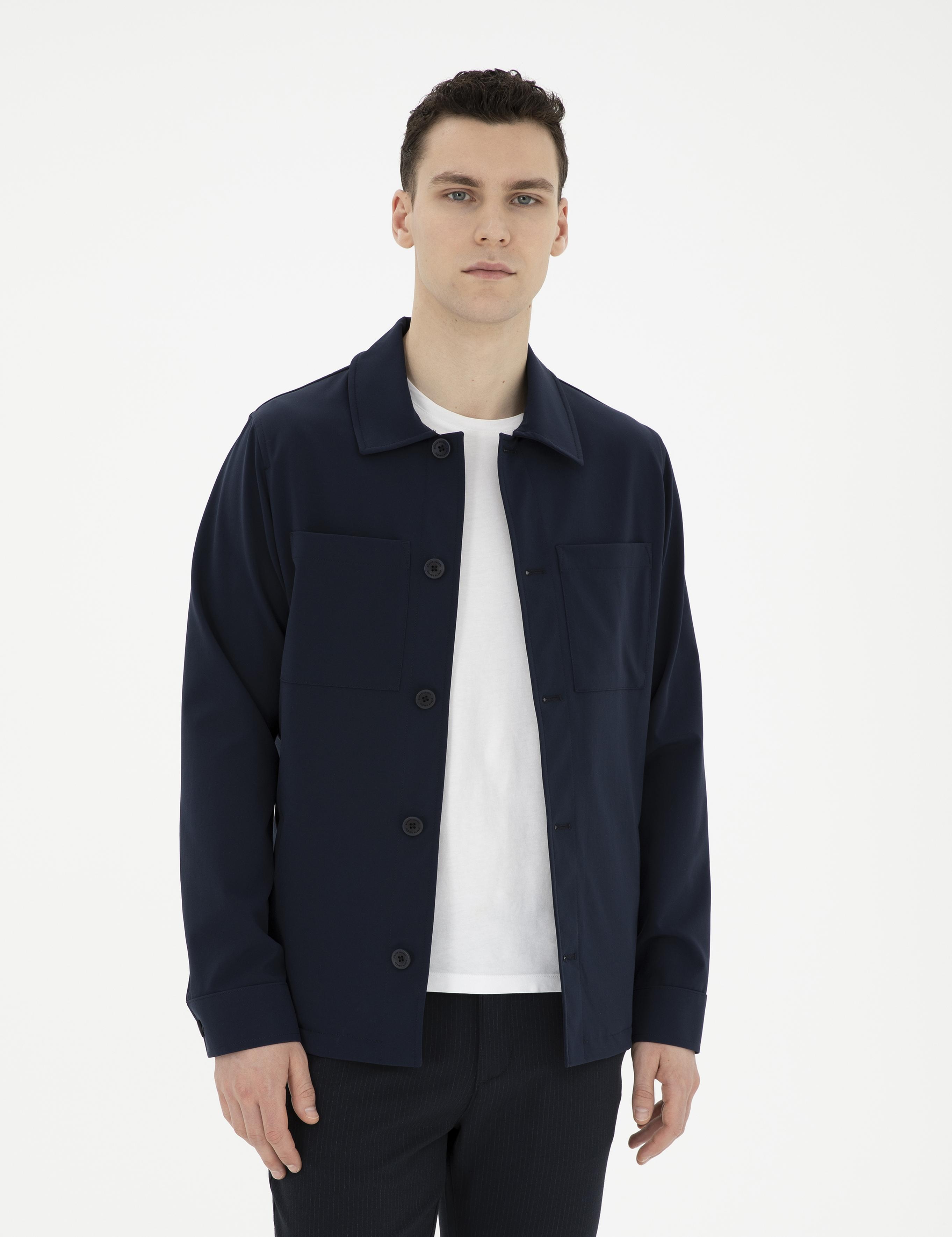 Lacivert Regular Fit Gömlek Ceket