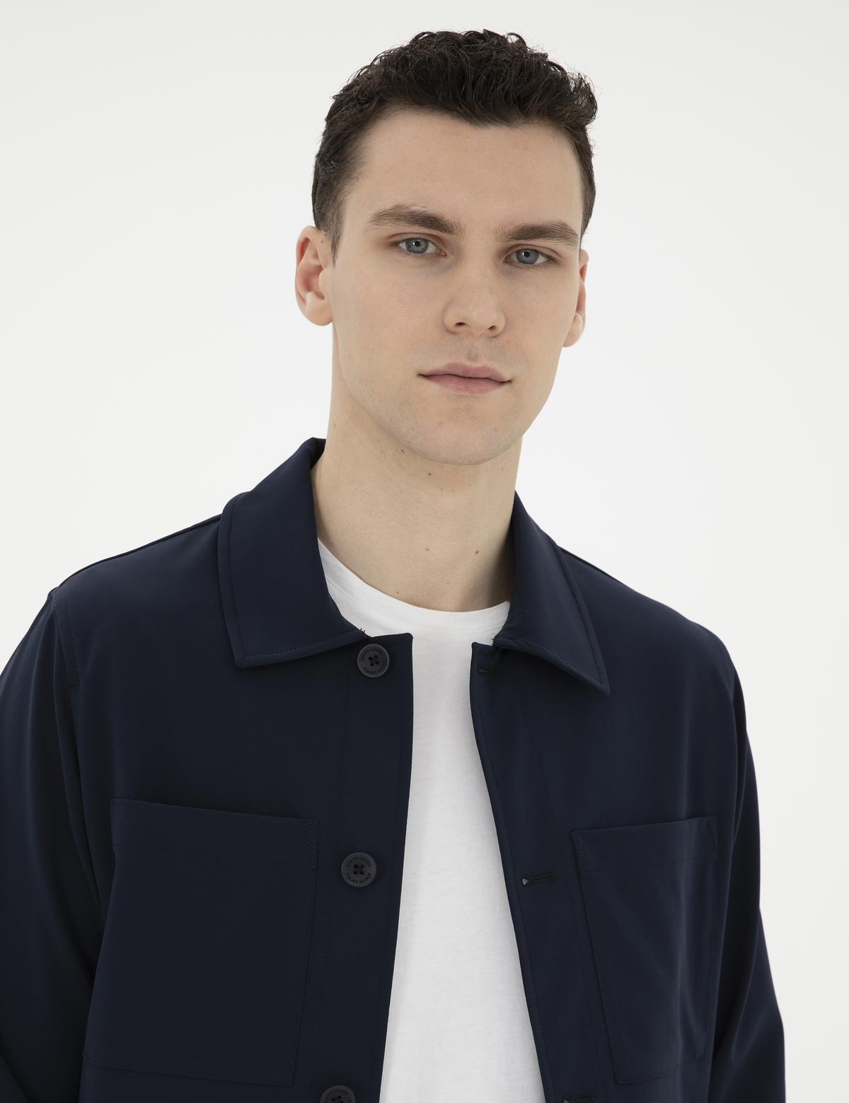 Lacivert Regular Fit Gömlek Ceket - 50288723050