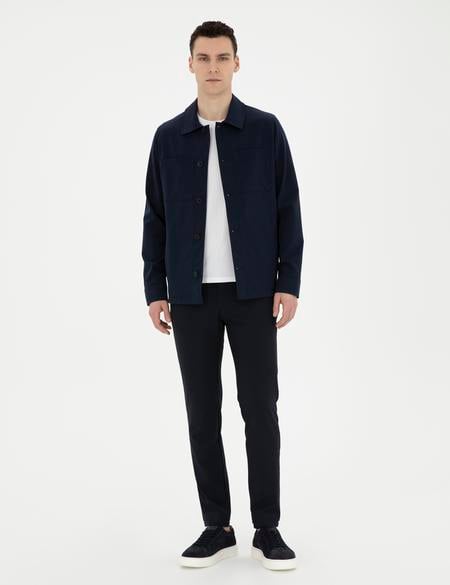 Lacivert Regular Fit Gömlek Ceket - 50288723050