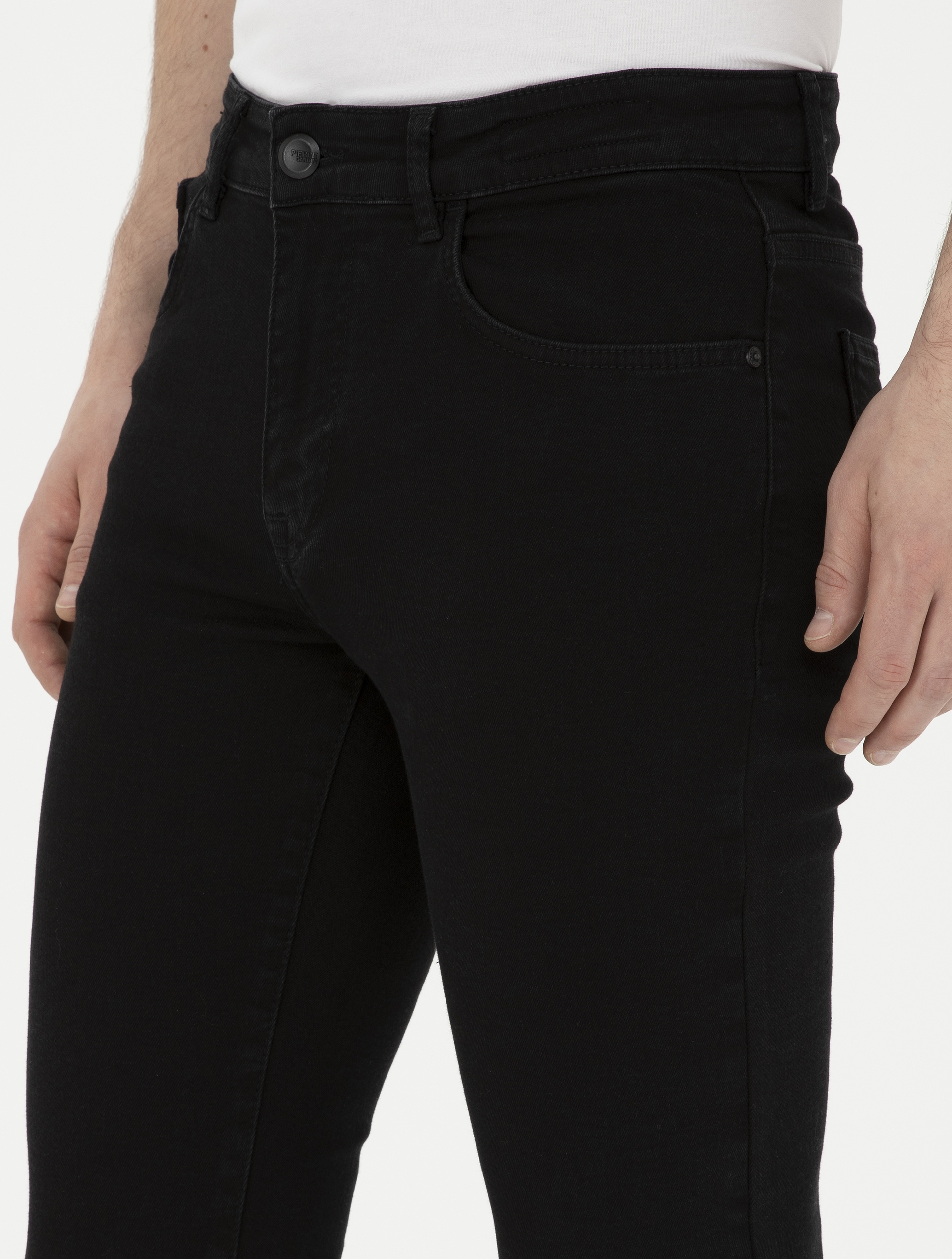 Siyah Slim Fit Jean Pantolon - Image 6