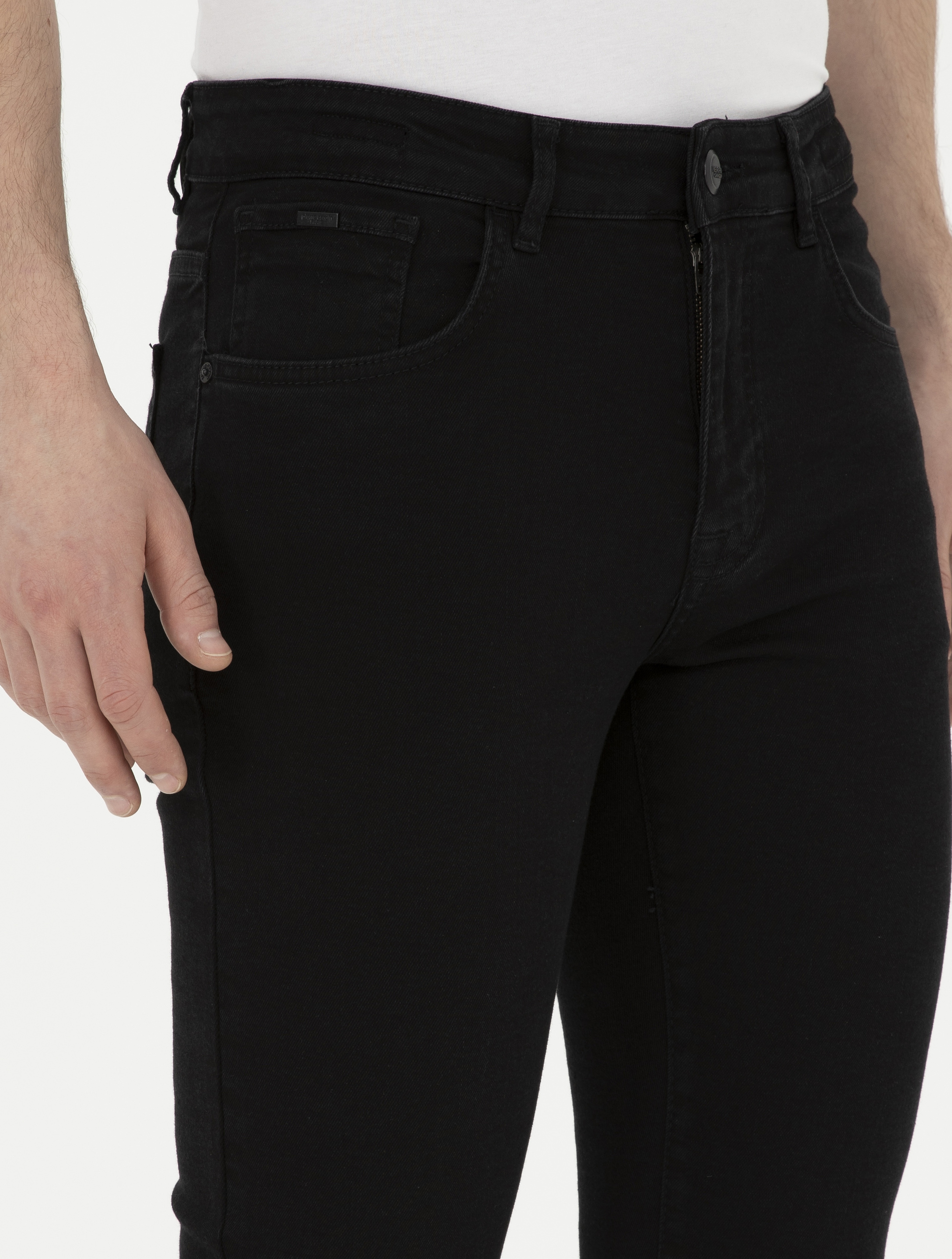 Siyah Slim Fit Jean Pantolon - Image 5