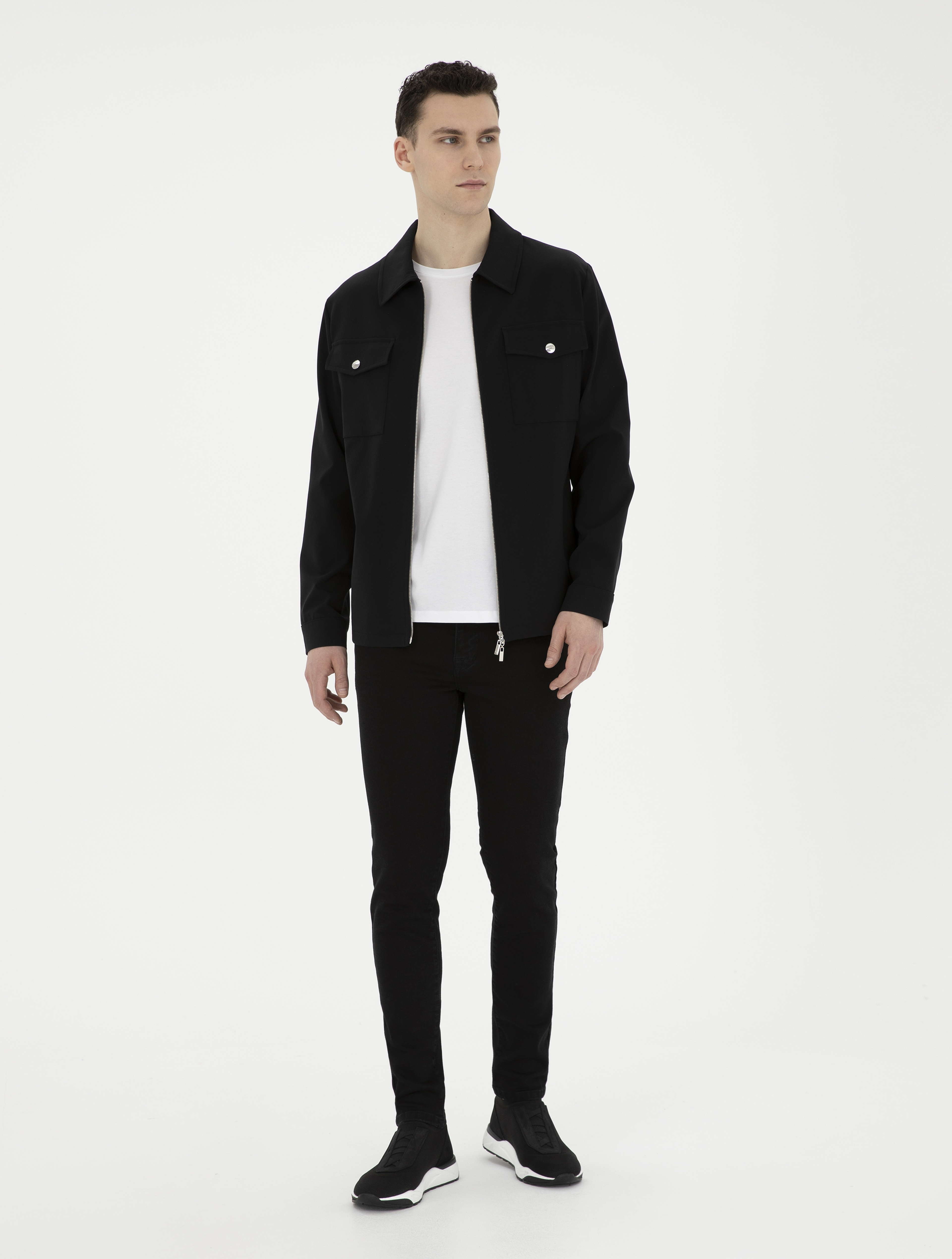 Siyah Slim Fit Jean Pantolon - Image 1
