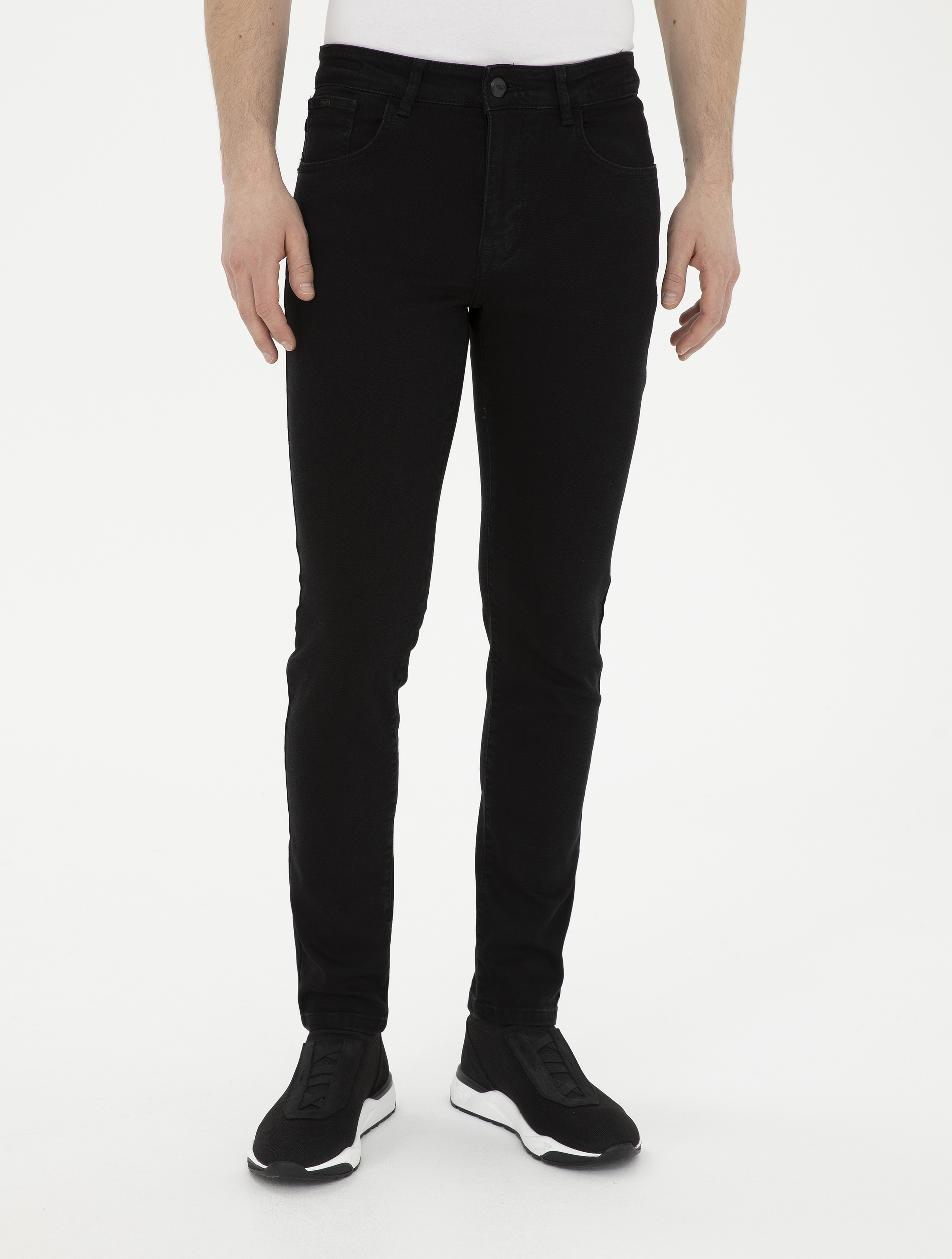 Siyah Slim Fit Jean Pantolon - Image 2