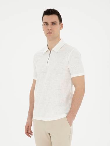 Ekru Slim Fit Tişört
