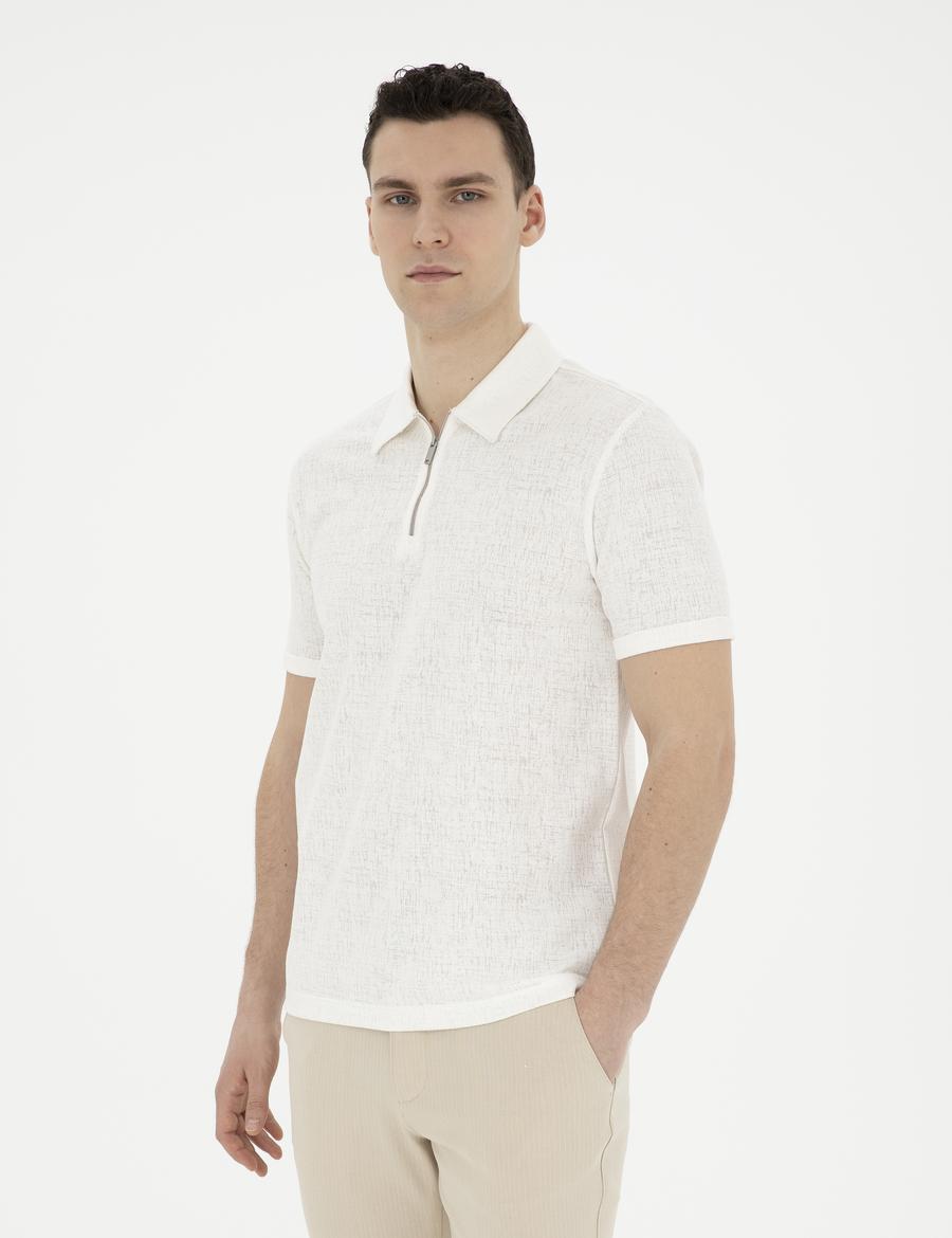 Ekru Slim Fit Tişört