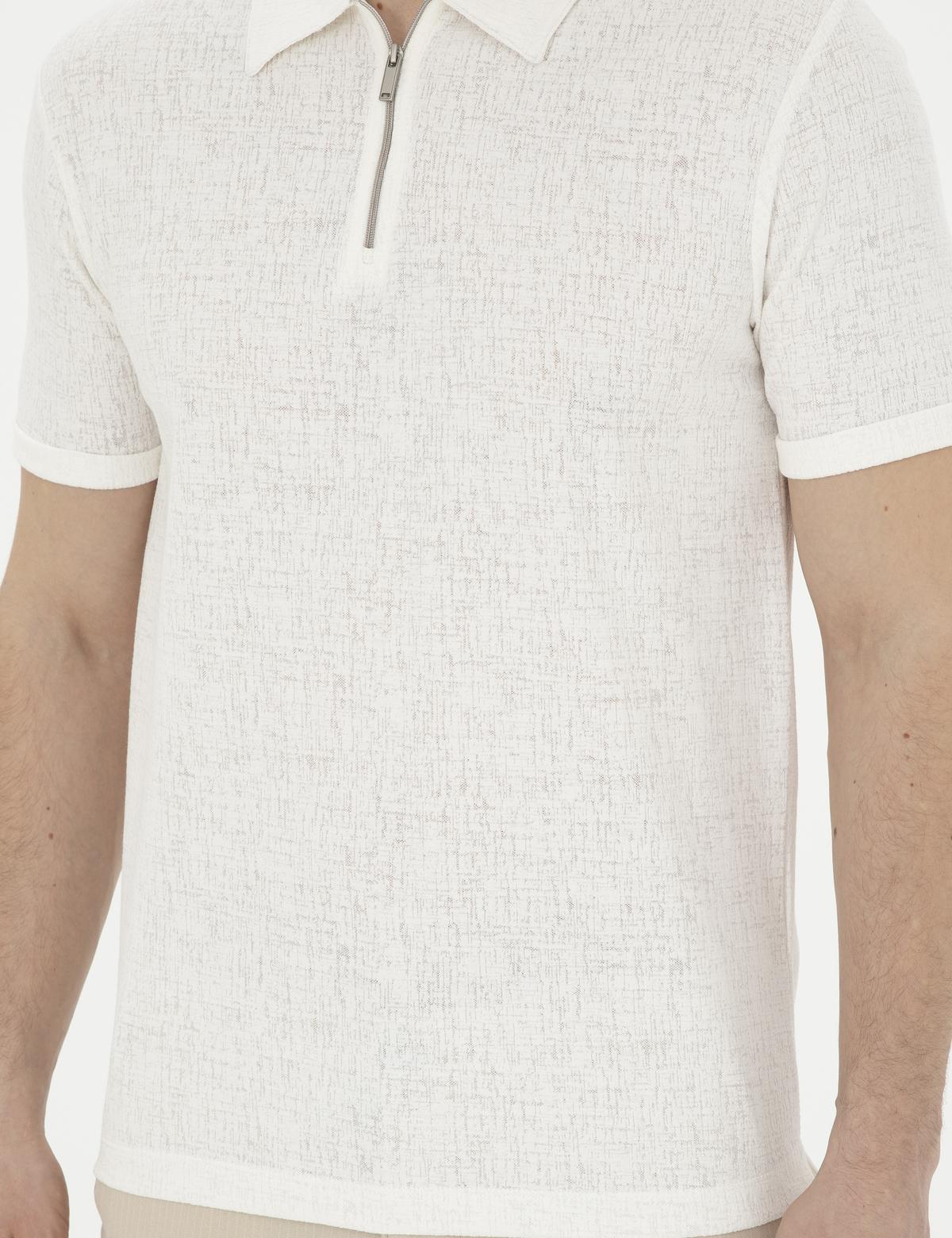 Ekru Slim Fit Tişört - 50288915023