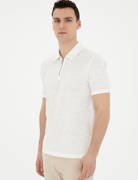 Ekru Slim Fit Tişört - 50288915023