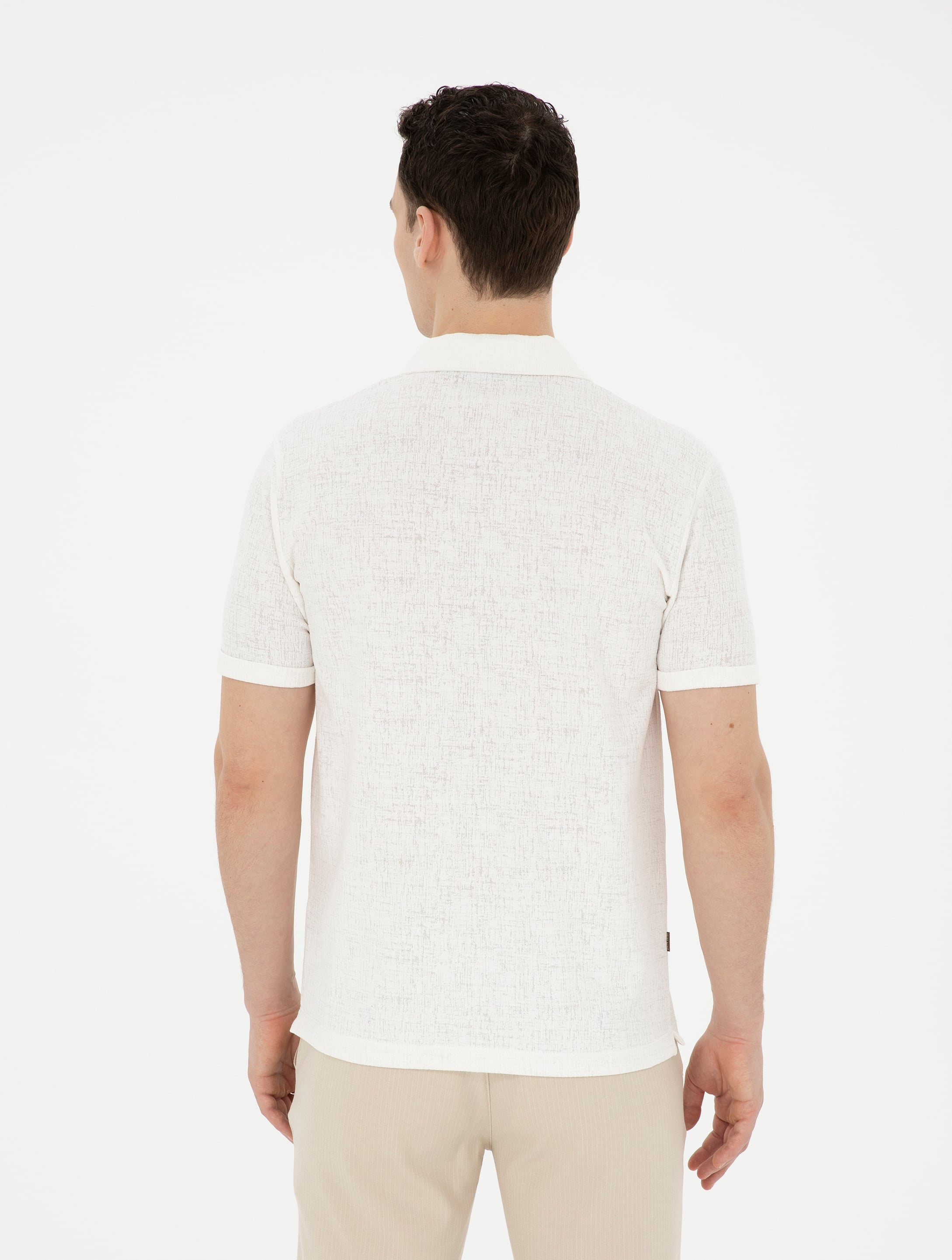 Ekru Slim Fit Tişört