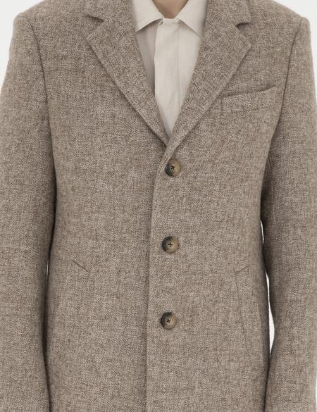 Kahverengi Yün Karışımlı Slim Fit Kaşe Kaban - 50294280059