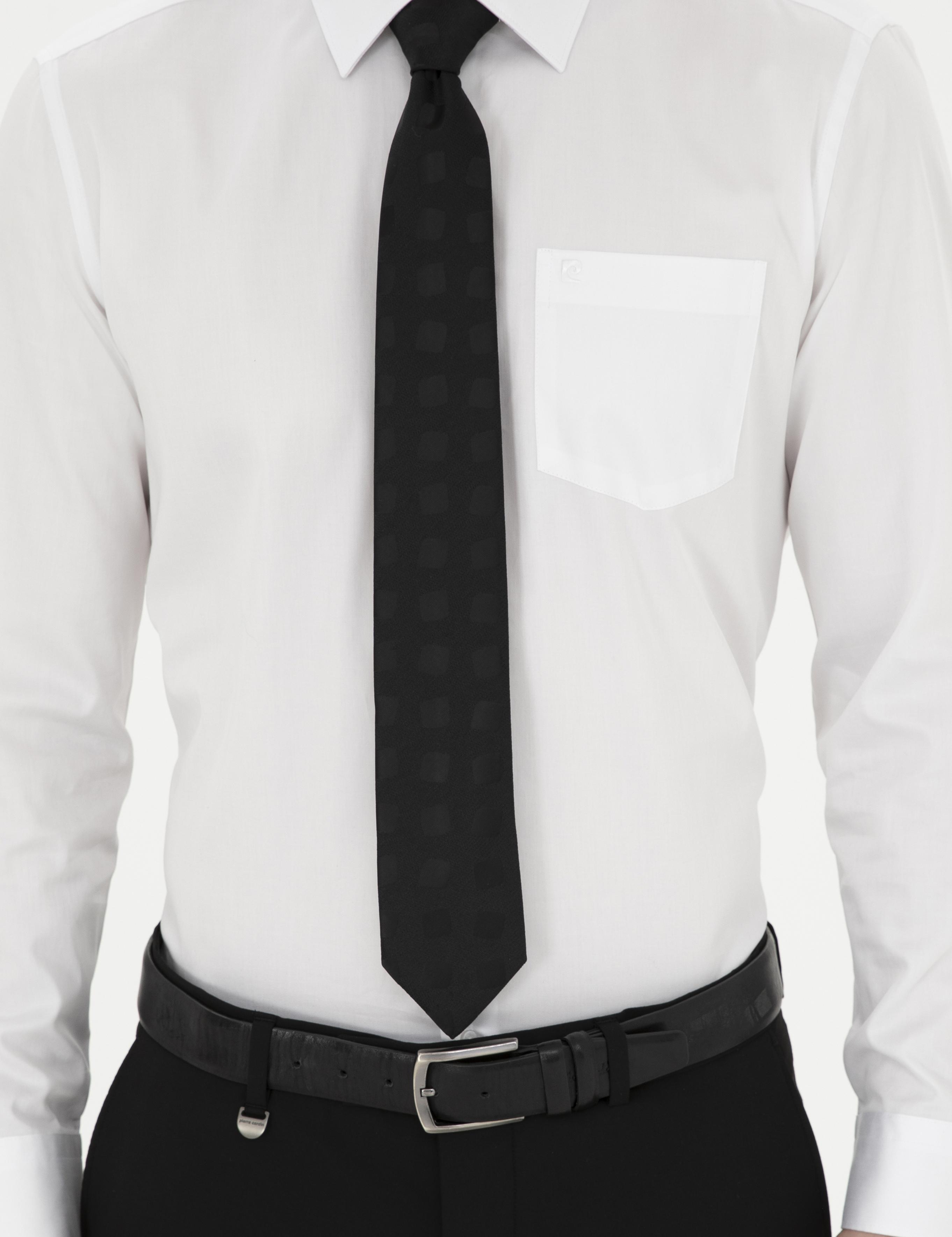 Beyaz Parlak Saten Regular Fit Uzun Kollu Basic Gömlek