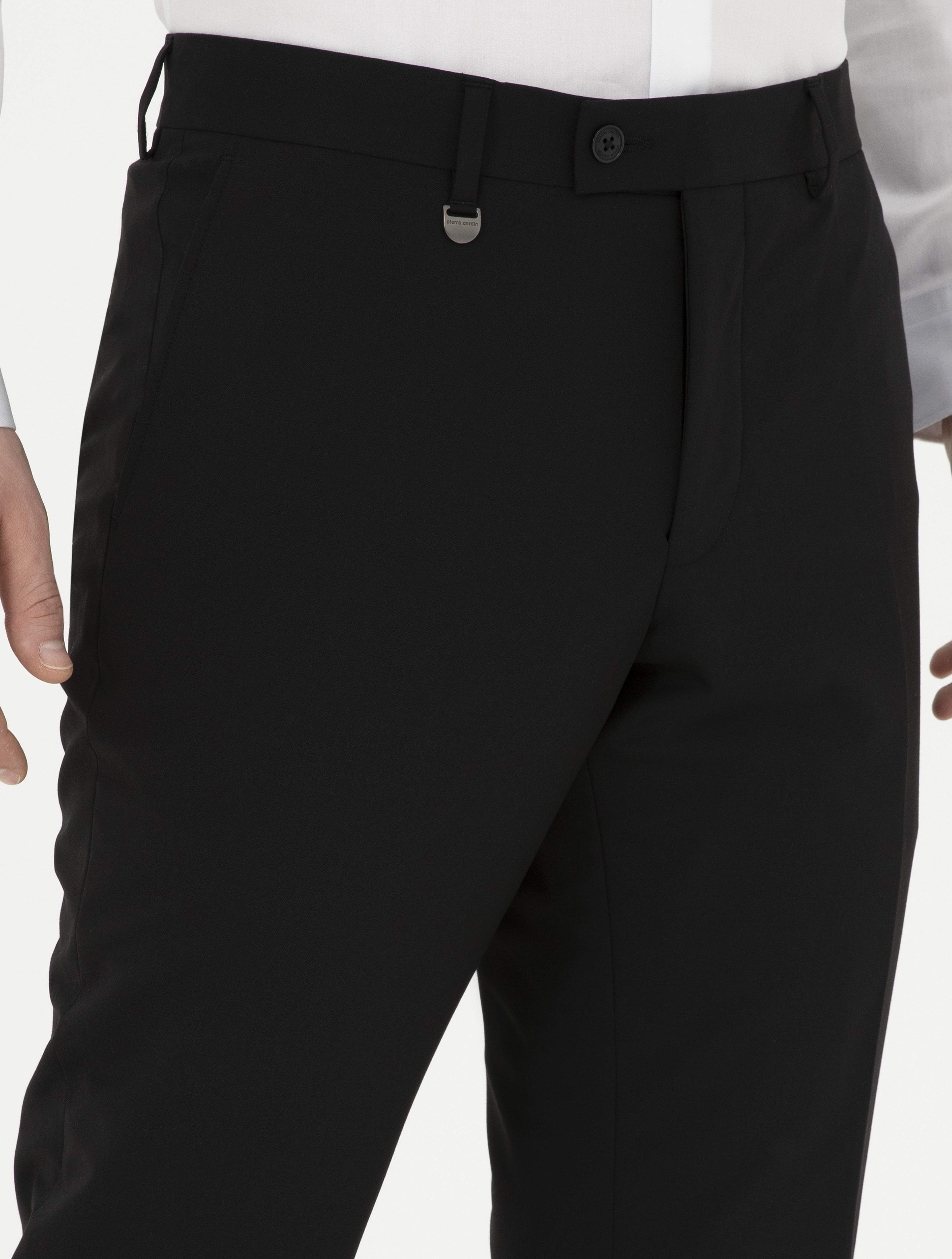 Siyah Slim Fit Kumaş Pantolon - Image 5