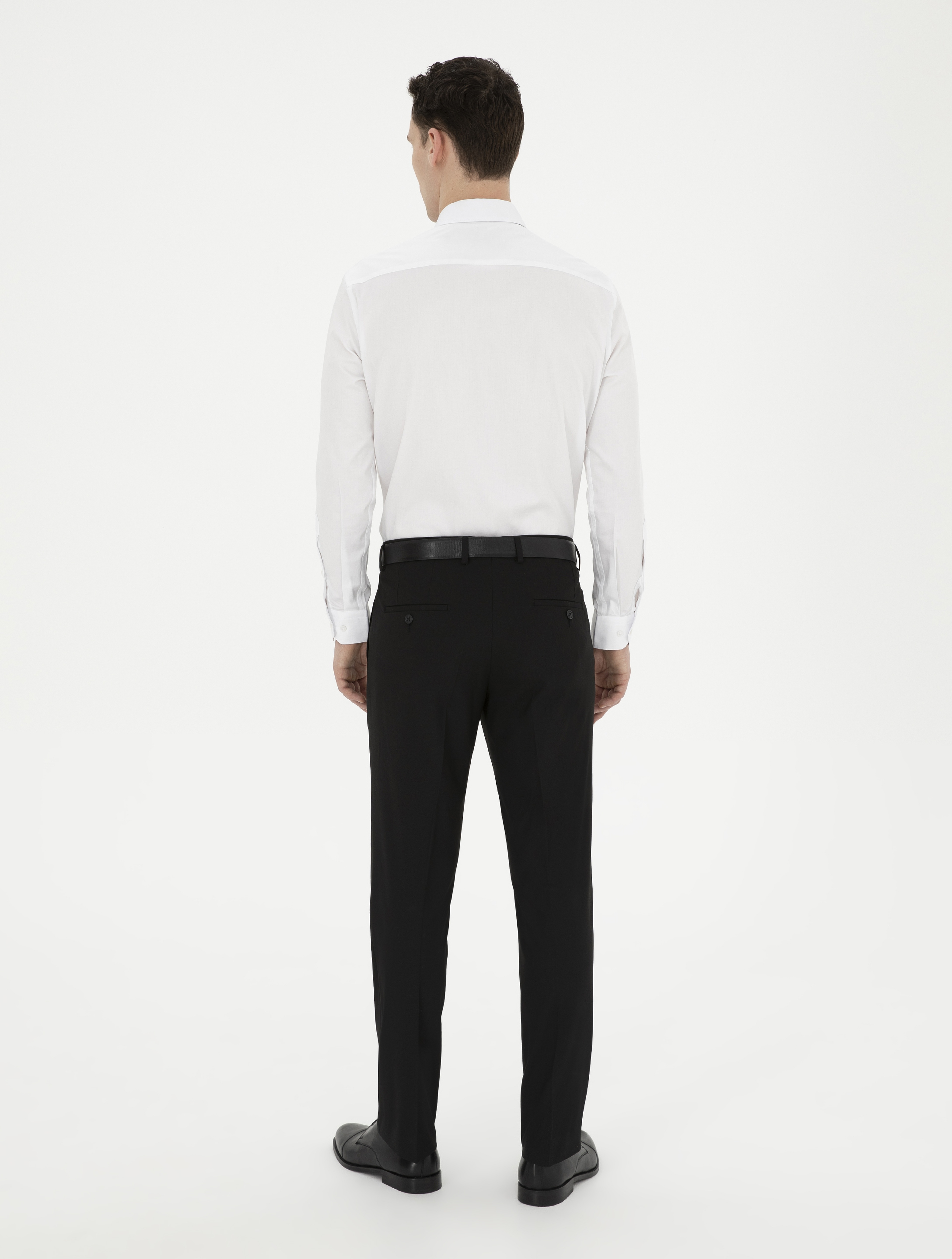 Siyah Slim Fit Kumaş Pantolon - Image 4