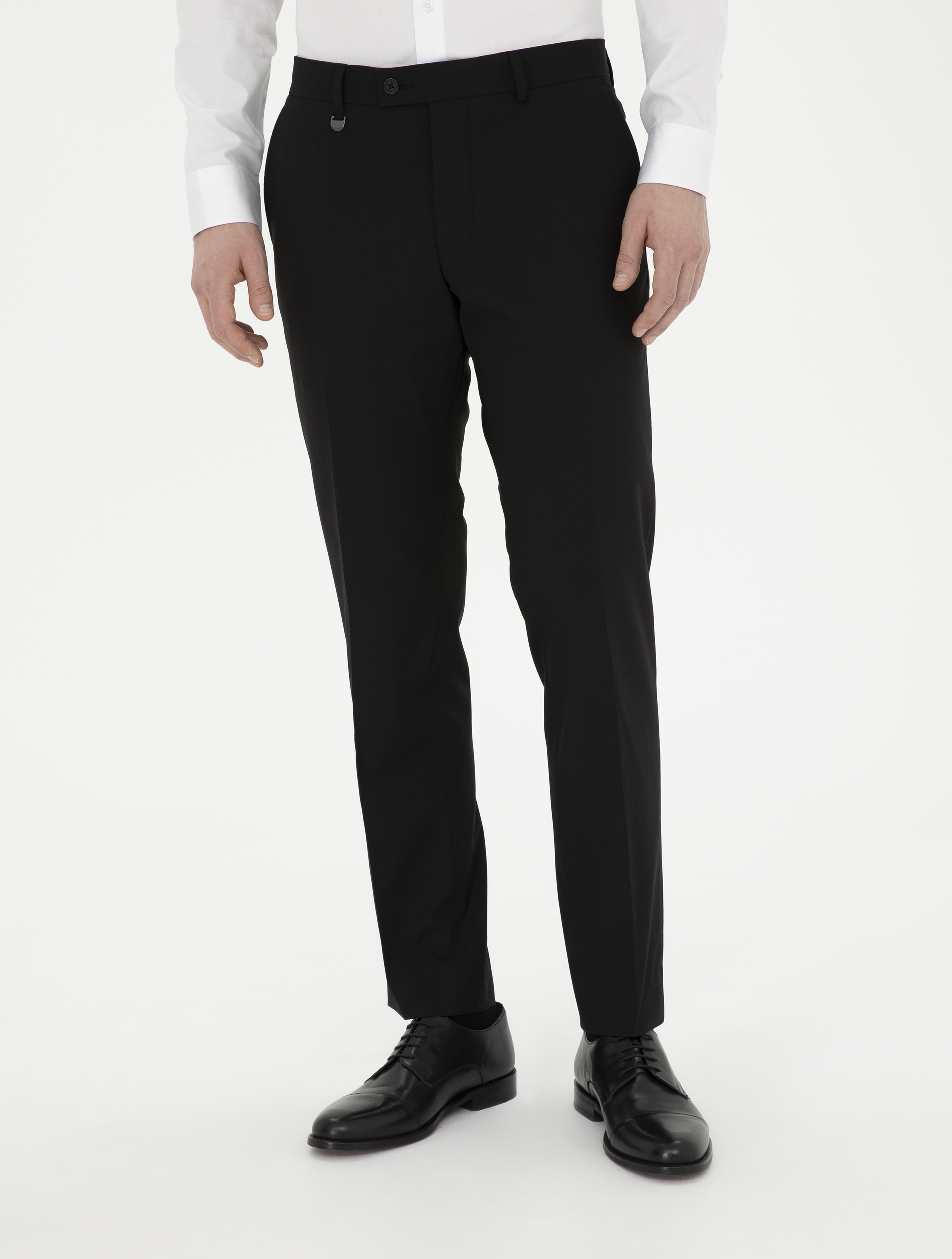 Siyah Slim Fit Kumaş Pantolon - Image 2