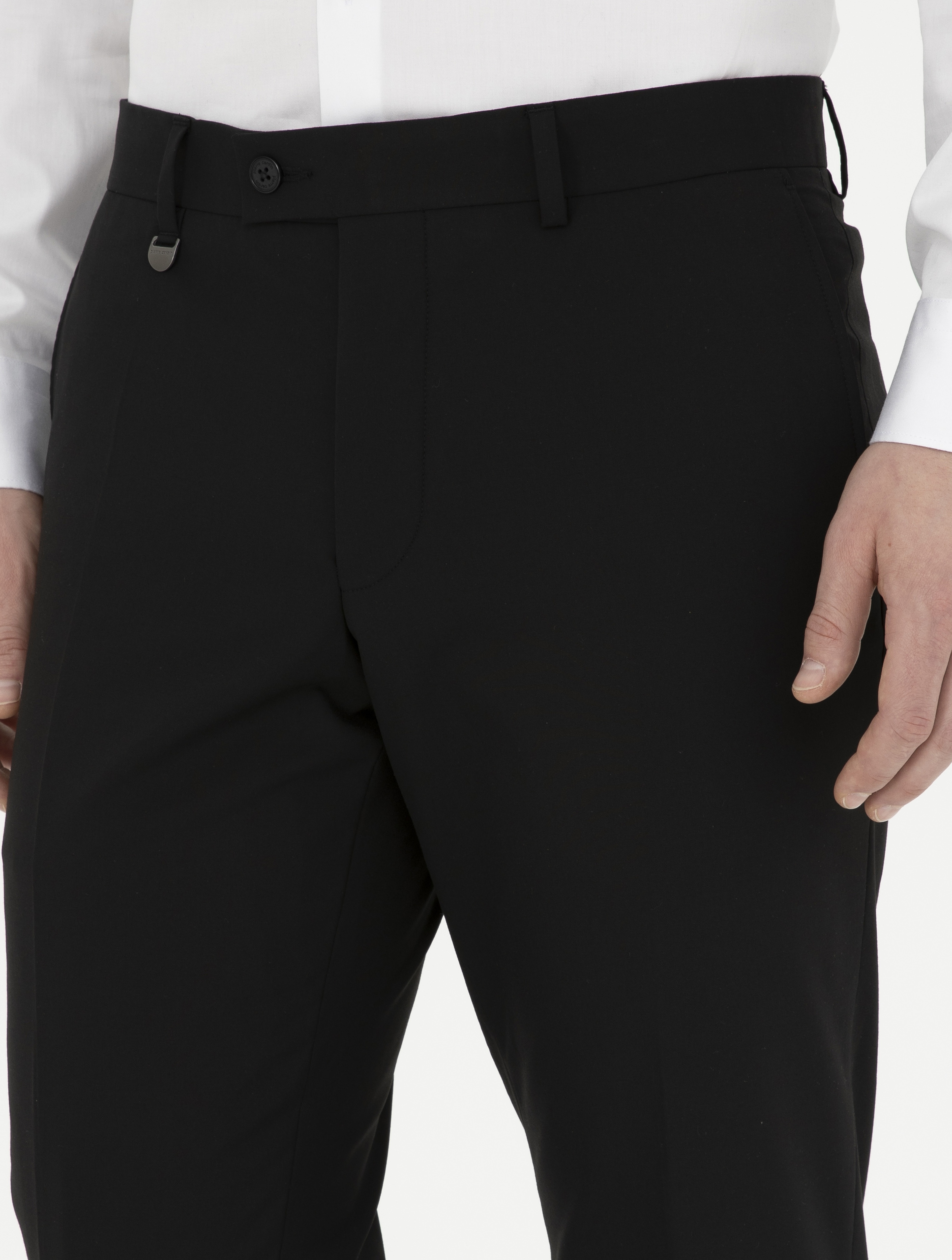 Siyah Slim Fit Kumaş Pantolon - Image 6