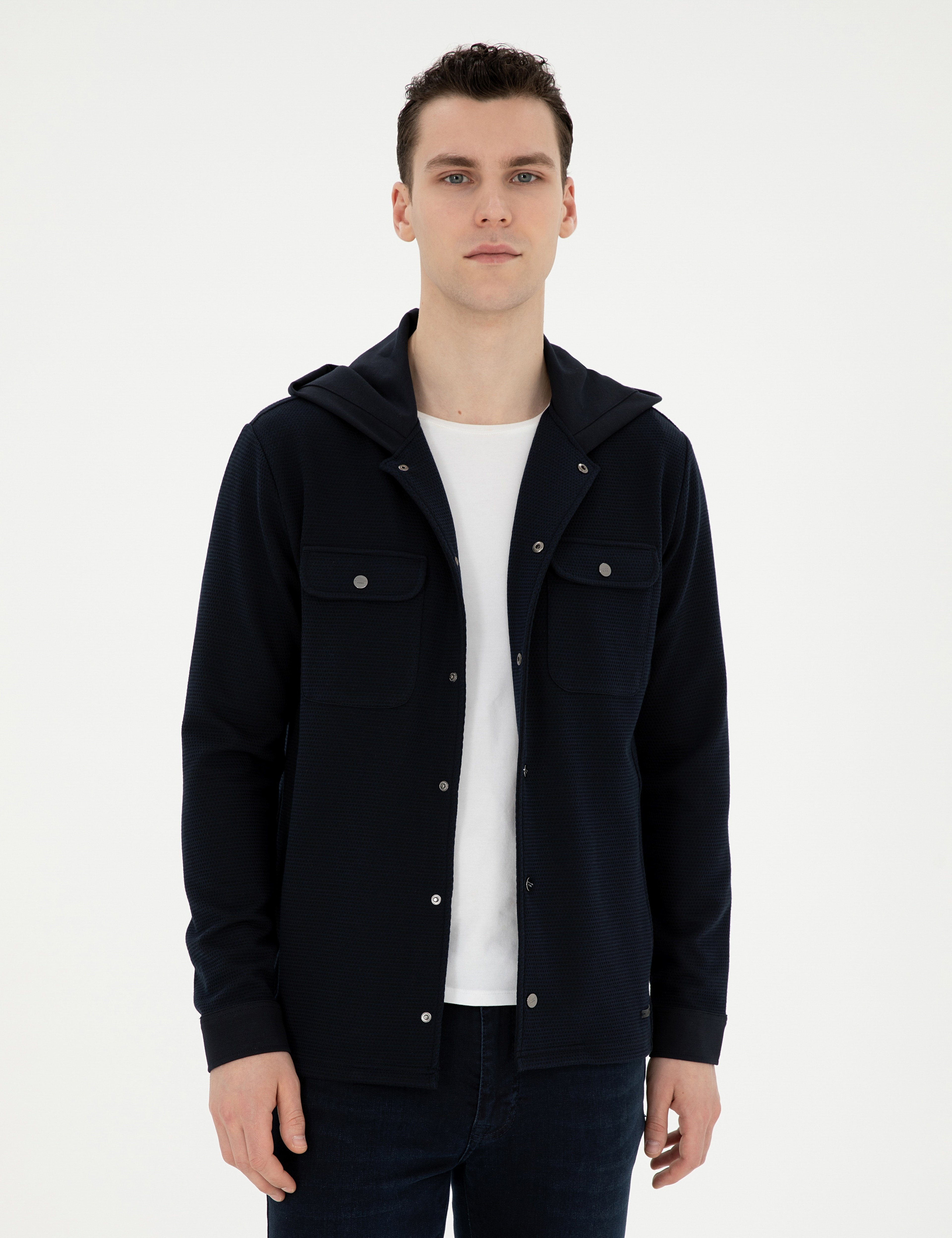 Siyah Regular Fit Örme Hırka - Image 1